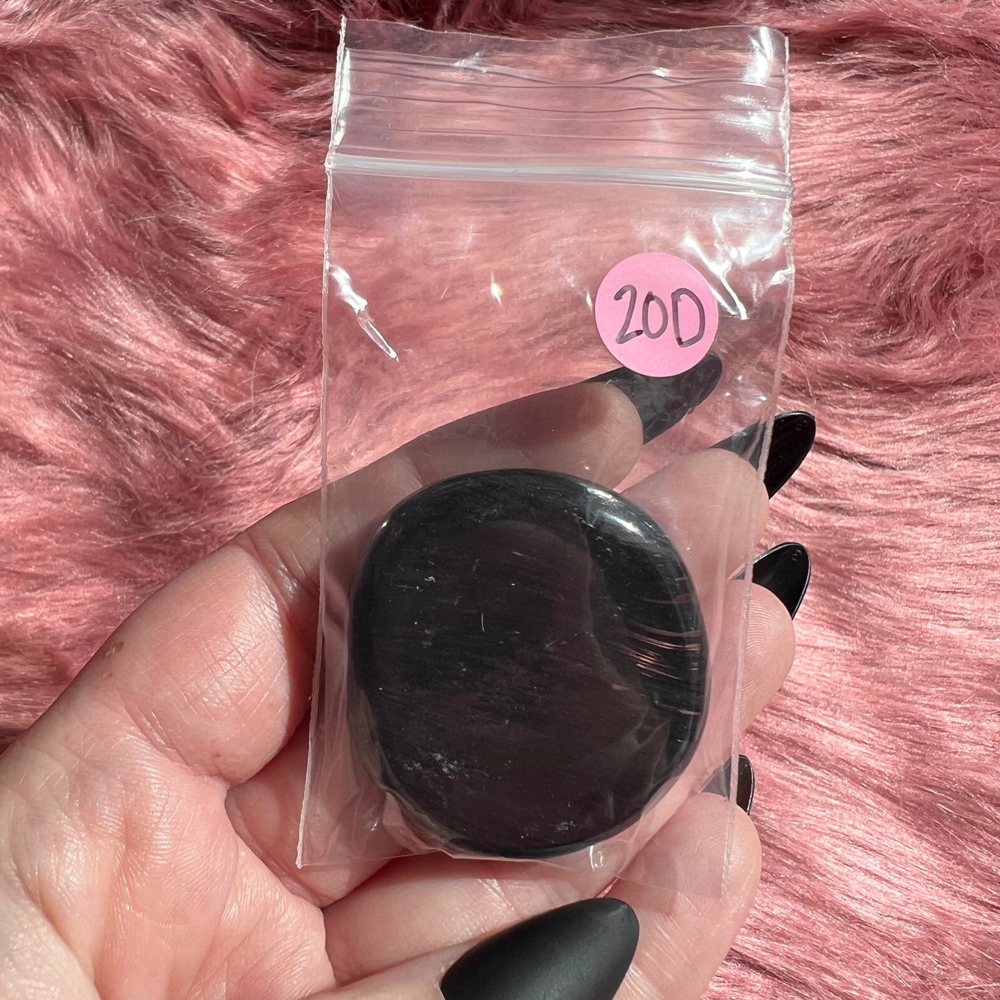 Stunning Midnight Lace Obsidian Pocket Stone - D