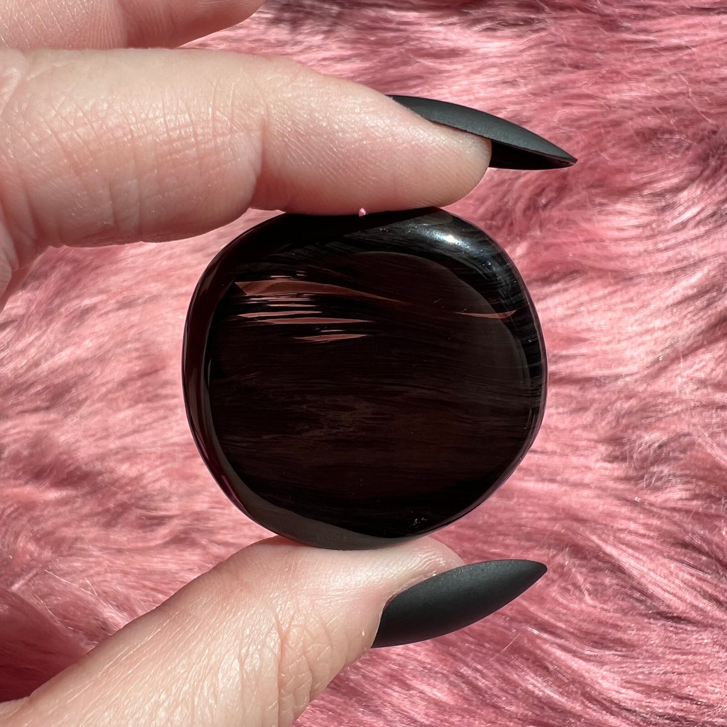 Stunning Midnight Lace Obsidian Pocket Stone - D