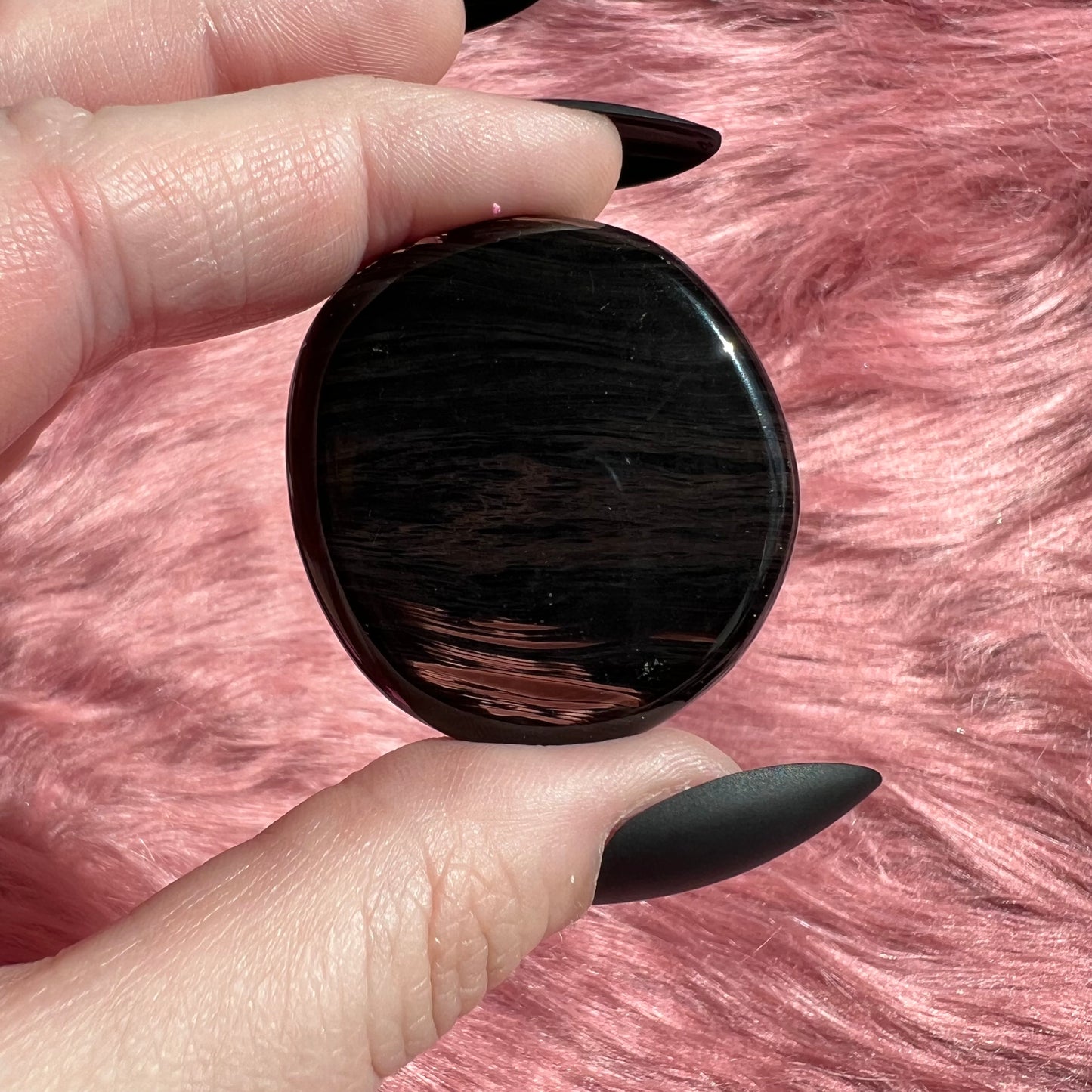 Stunning Midnight Lace Obsidian Pocket Stone - D