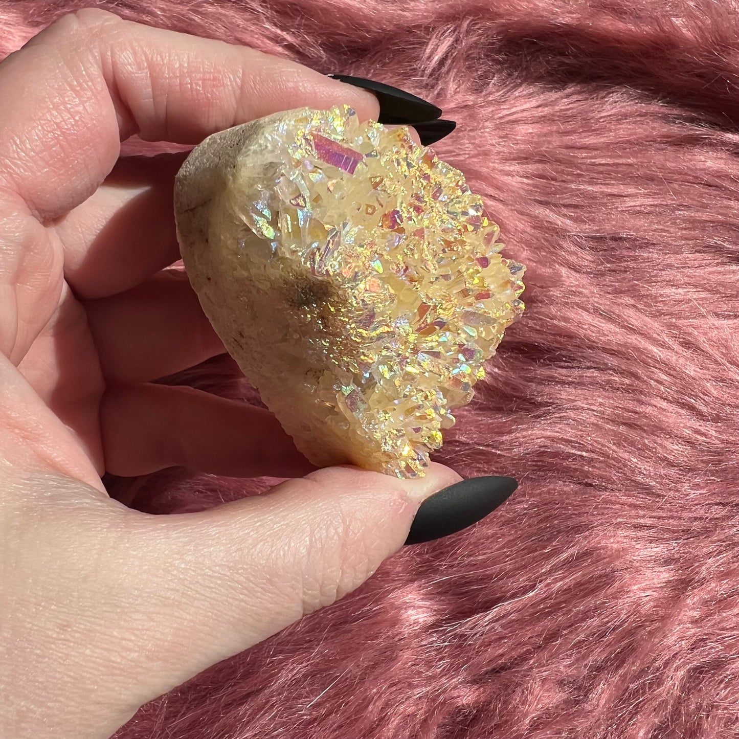 Stunning Aura Treated Quartz Cupcake Heart