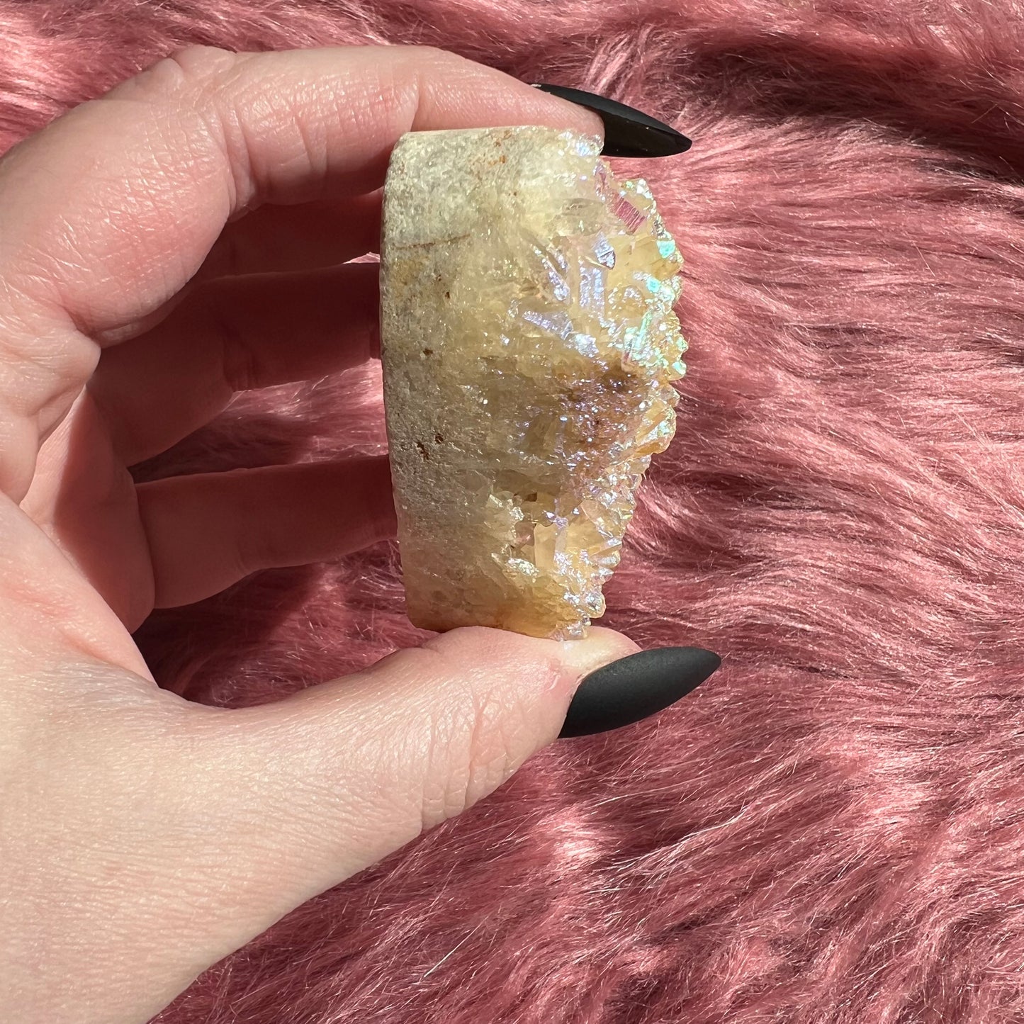 Stunning Aura Treated Quartz Cupcake Heart