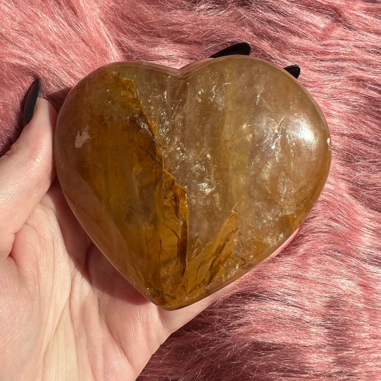 Stunning Extra Large Golden Healer Heart Carving