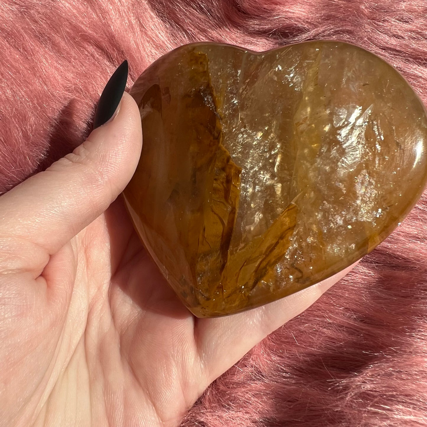 Stunning Extra Large Golden Healer Heart Carving
