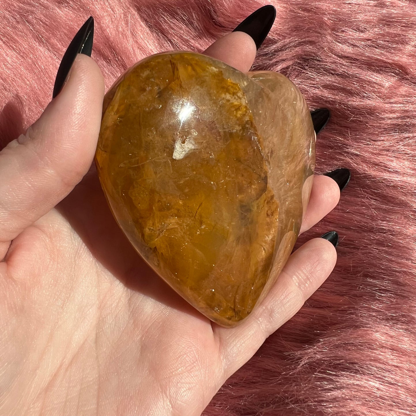 Stunning Extra Large Golden Healer Heart Carving