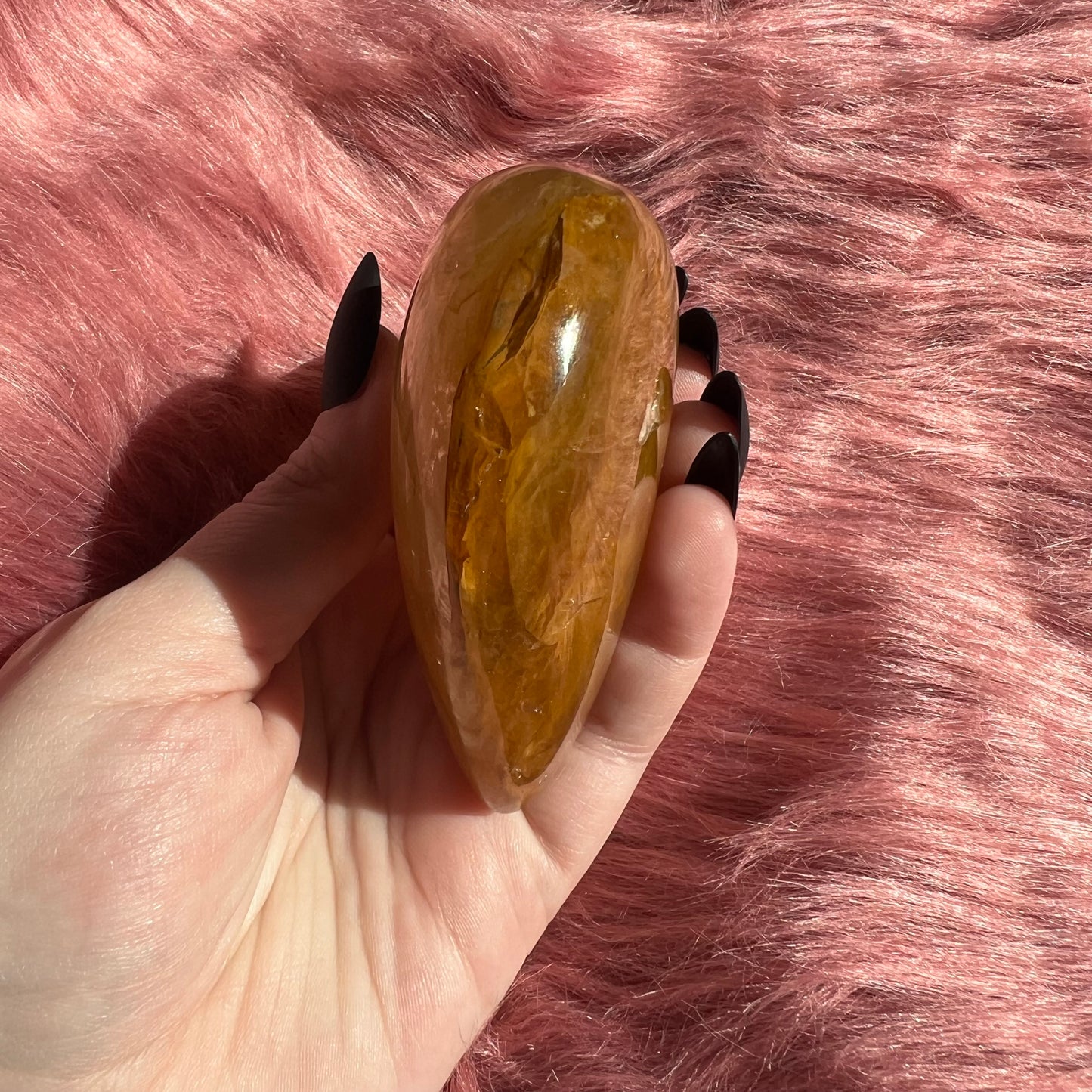 Stunning Extra Large Golden Healer Heart Carving