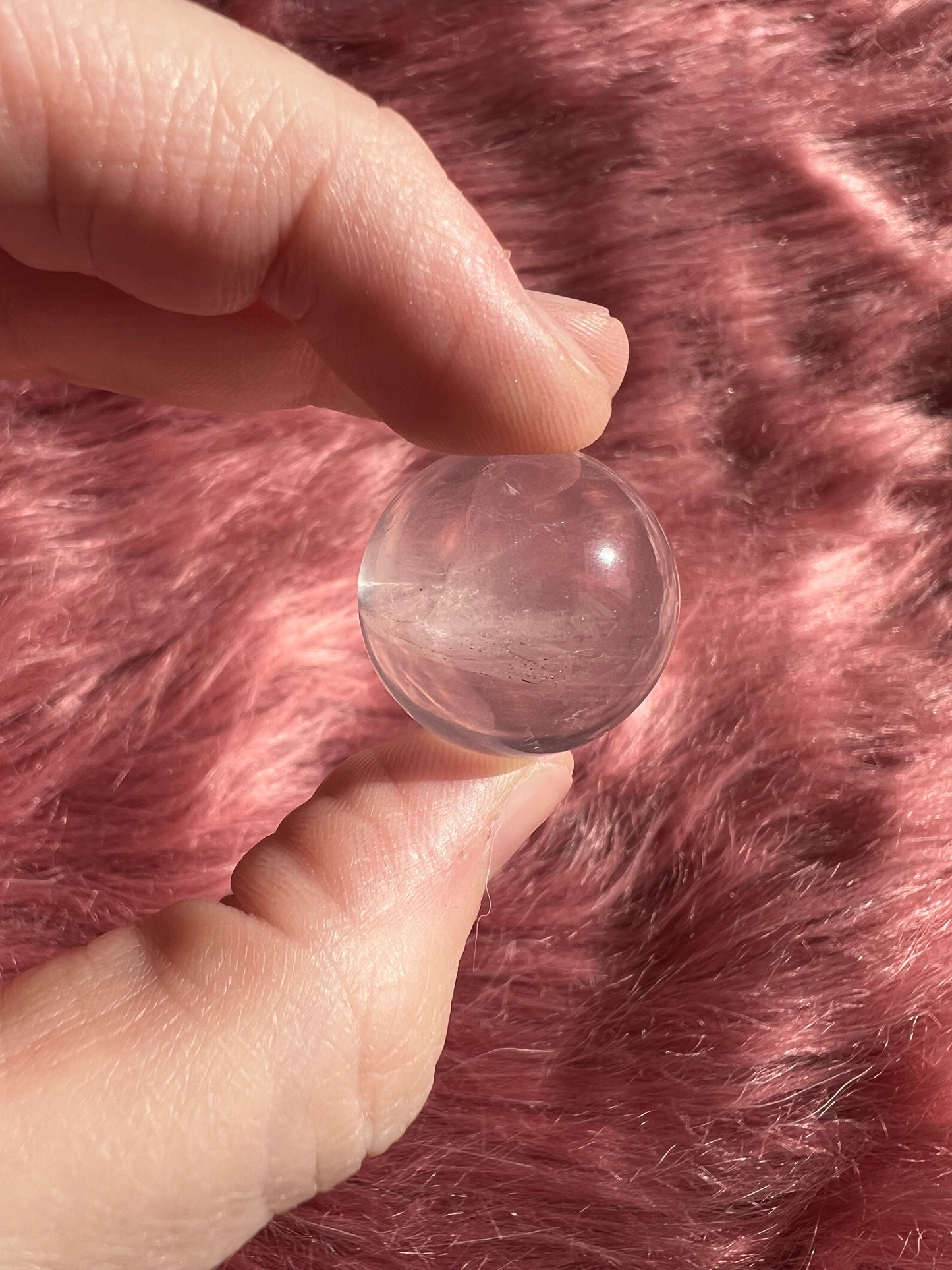 ONE (1) Stunning Rose Quartz Mini Sphere - Intuitively Picked