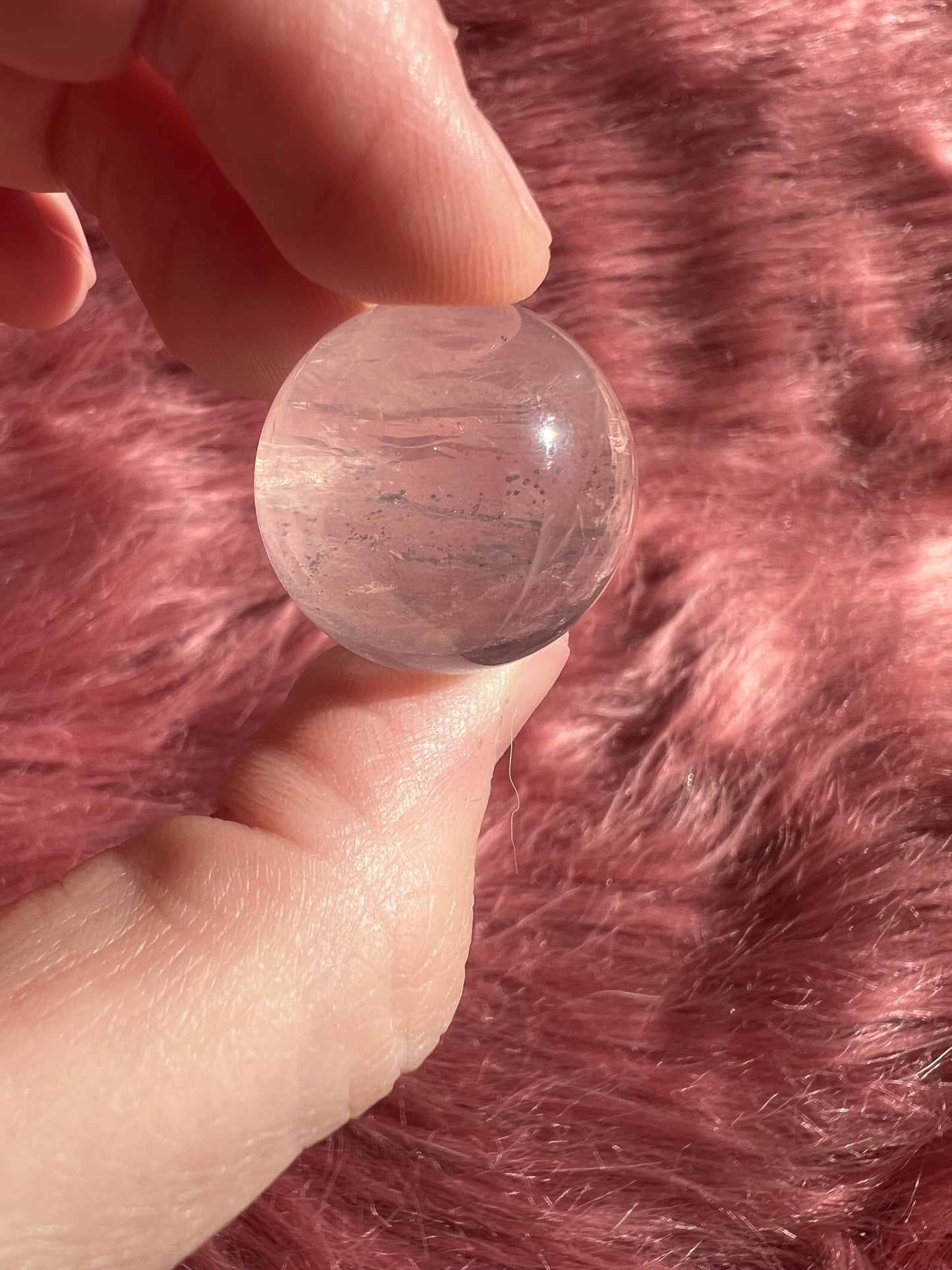 ONE (1) Stunning Rose Quartz Mini Sphere - Intuitively Picked
