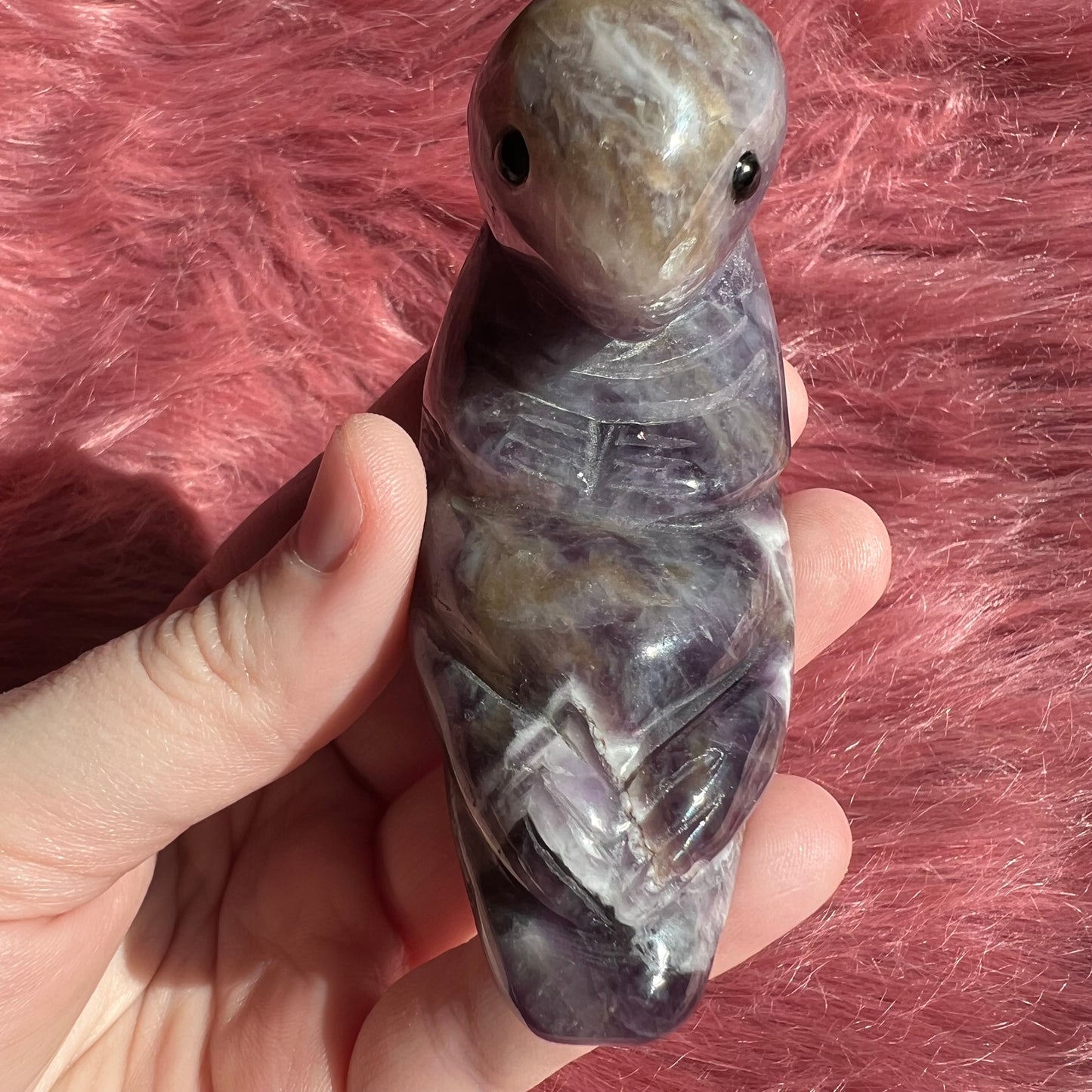 Stunning Dream Amethyst Otter Crystal Carving - A