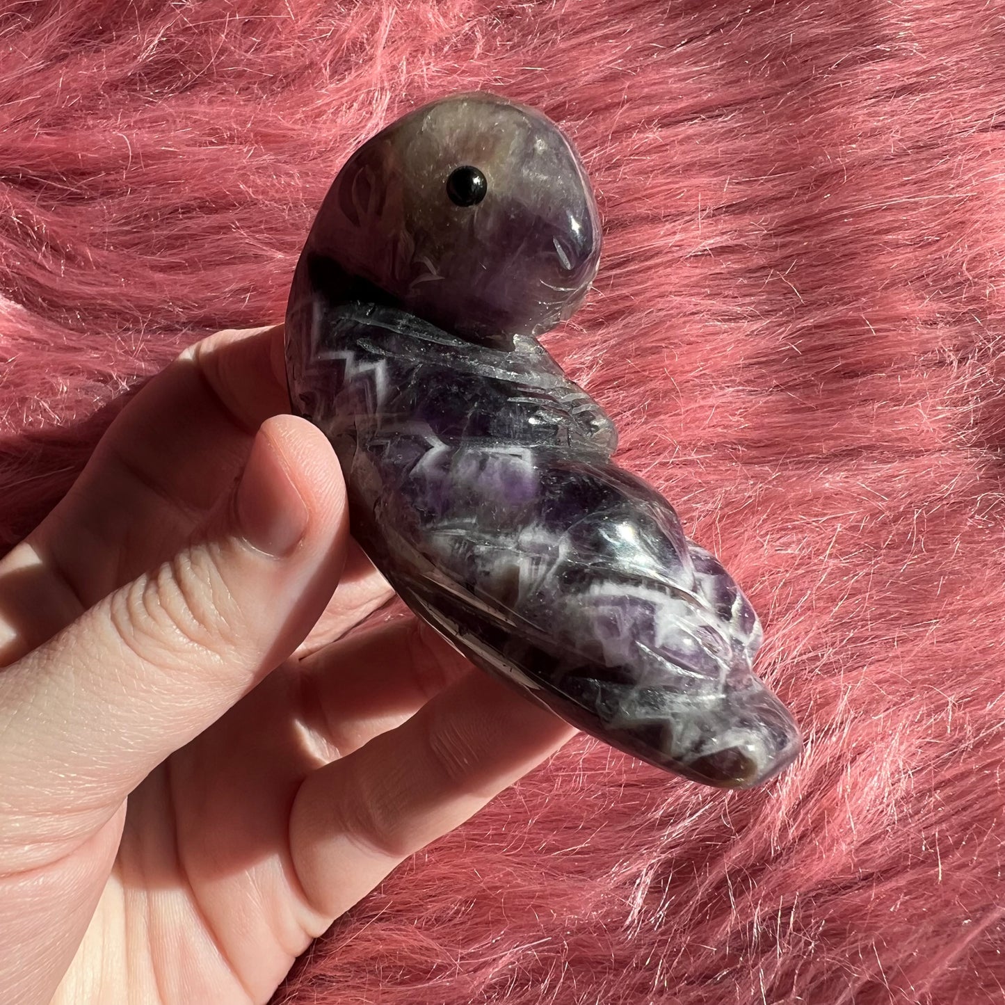 Stunning Dream Amethyst Otter Crystal Carving - B