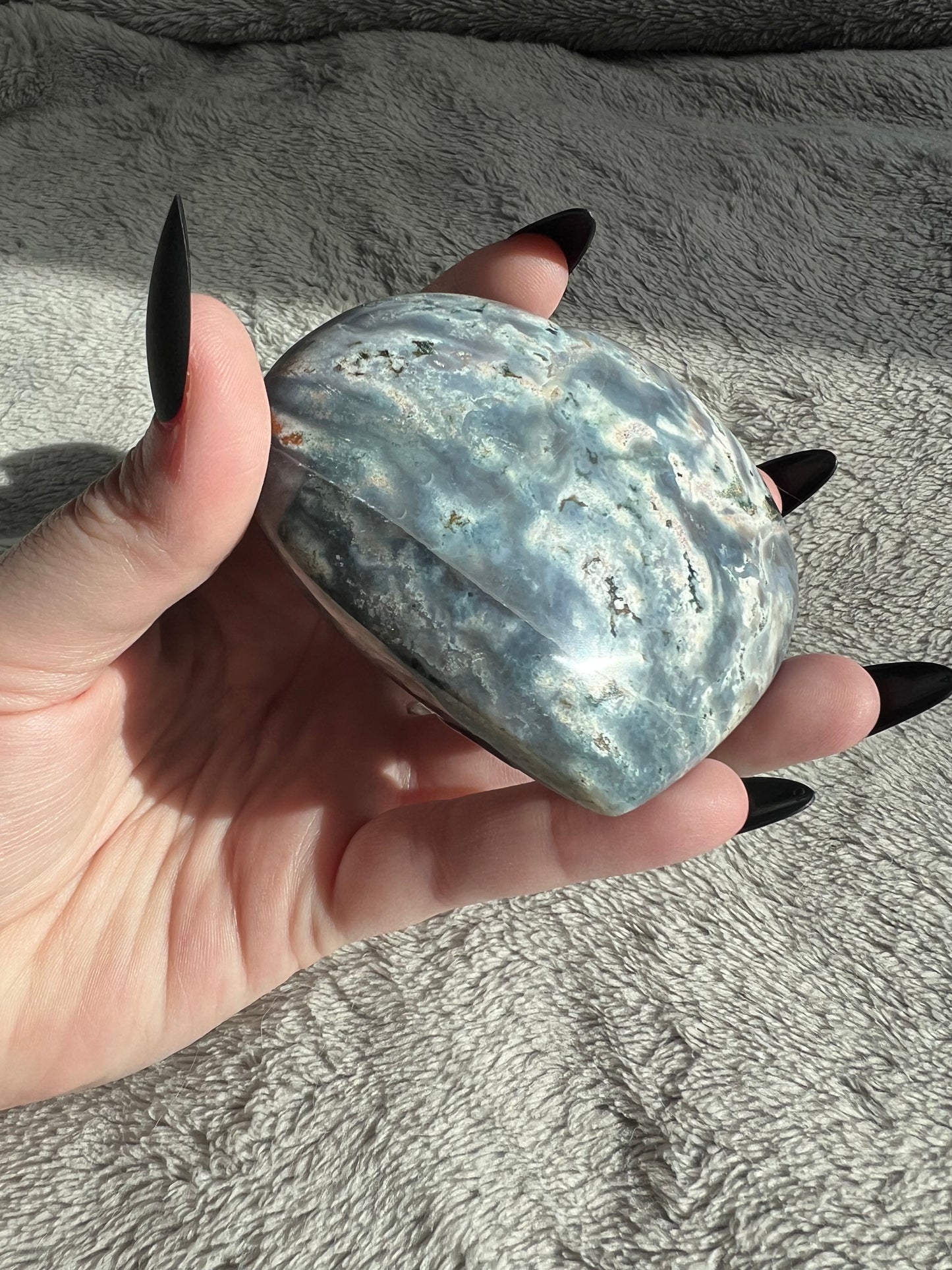 Stunning High Quality Sea (Ocean) Jasper Heart Carving