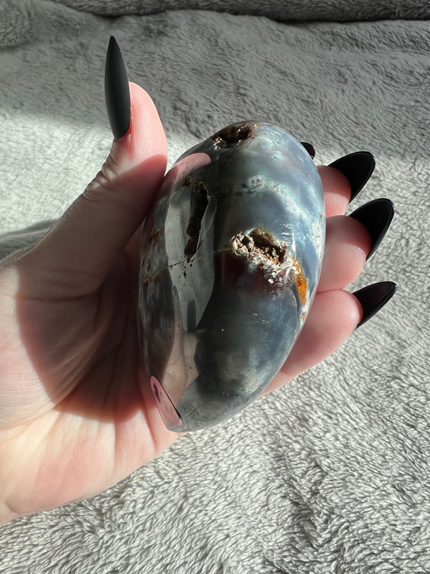 Stunning High Quality Sea (Ocean) Jasper Heart Carving