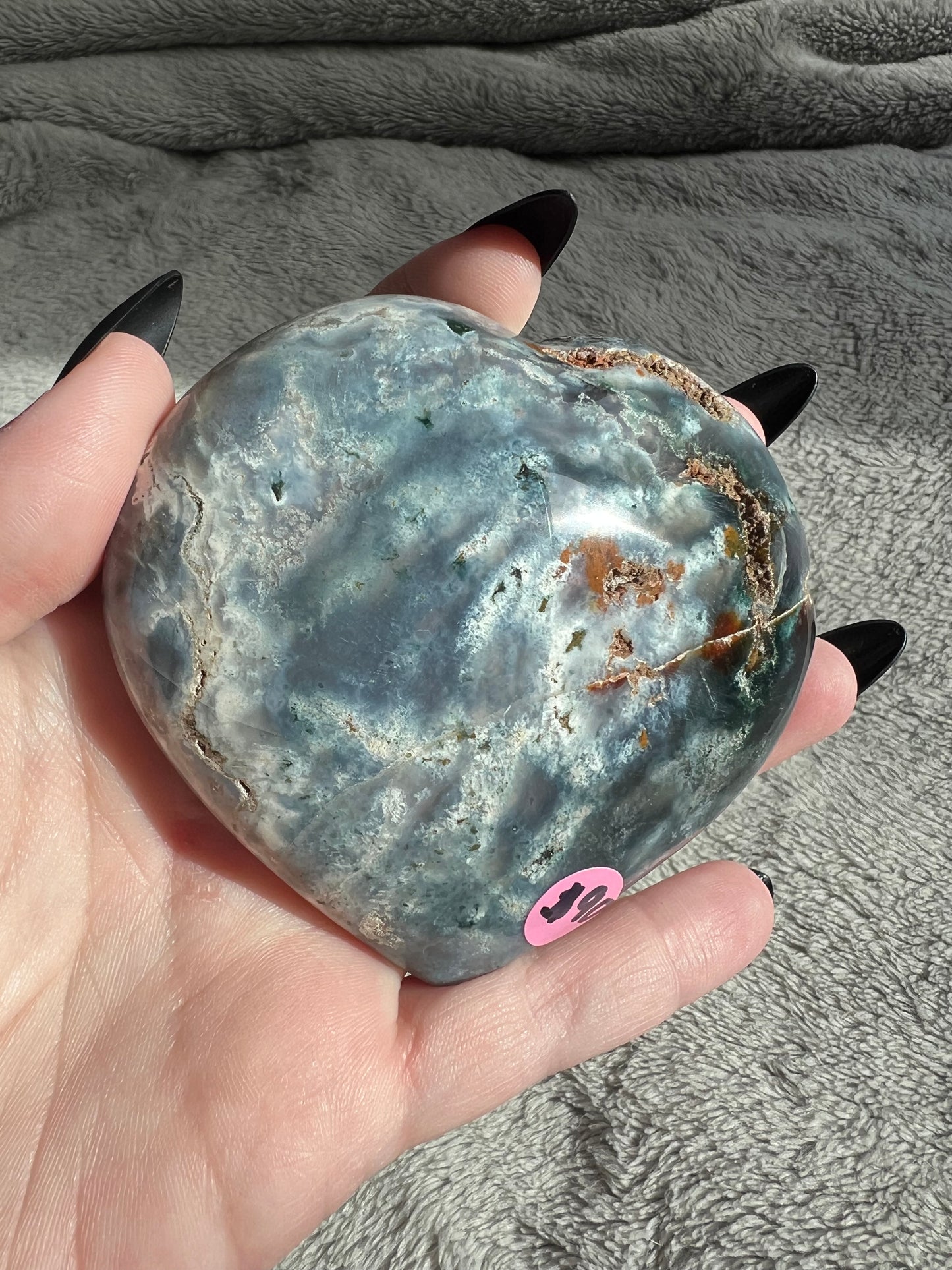 Stunning High Quality Sea (Ocean) Jasper Heart Carving