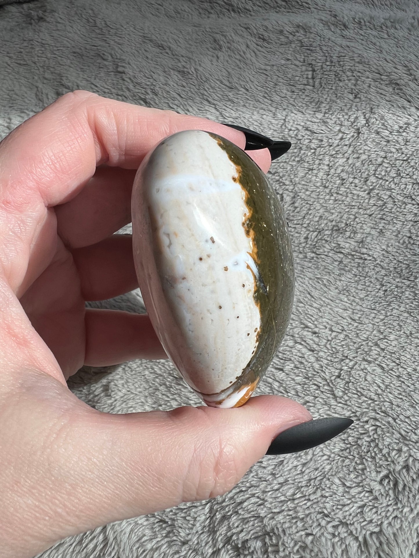 Stunning High Quality Sea (Ocean) Jasper Heart Carving - B