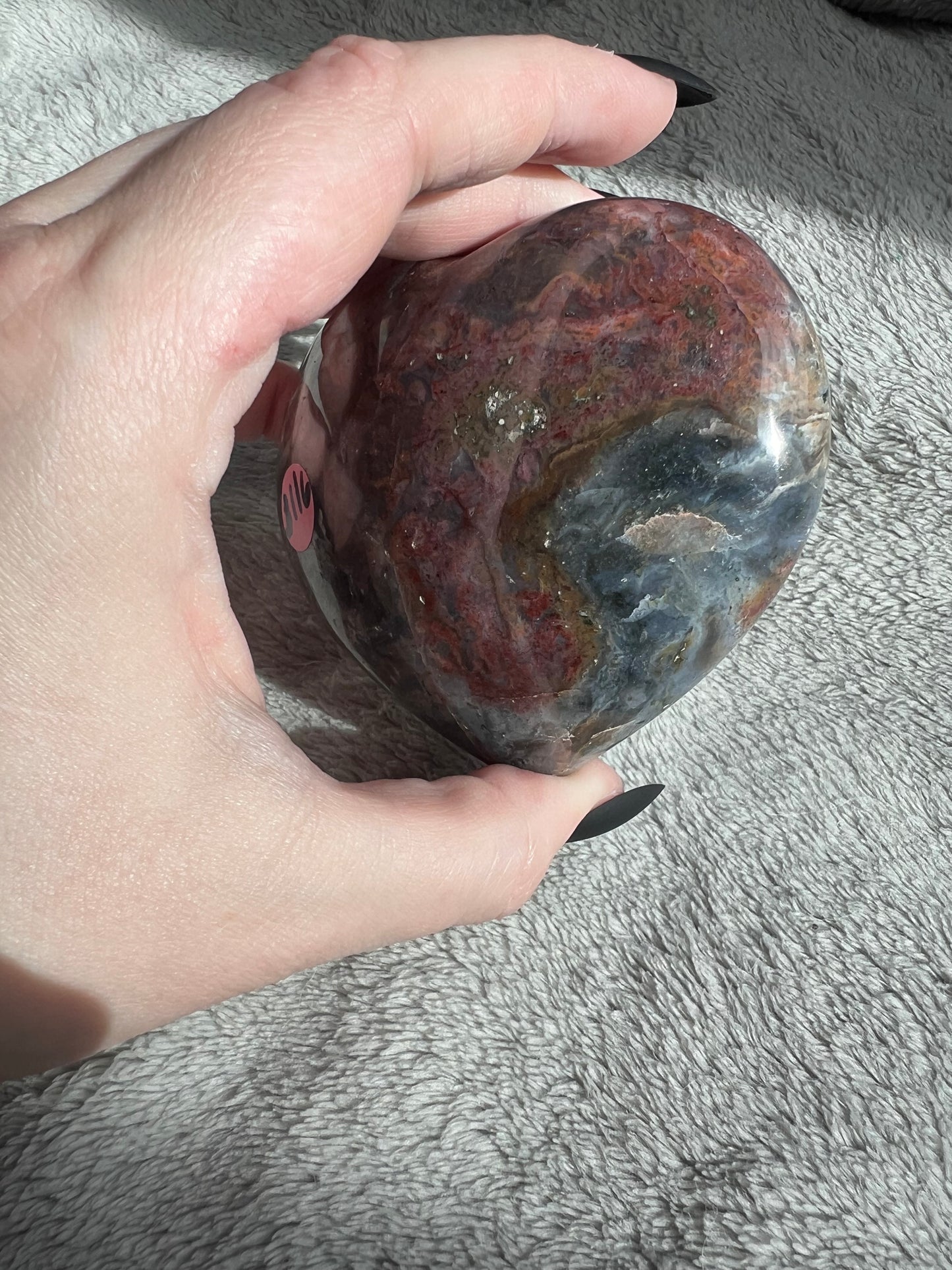 Stunning High Quality Sea (Ocean) Jasper Heart Carving