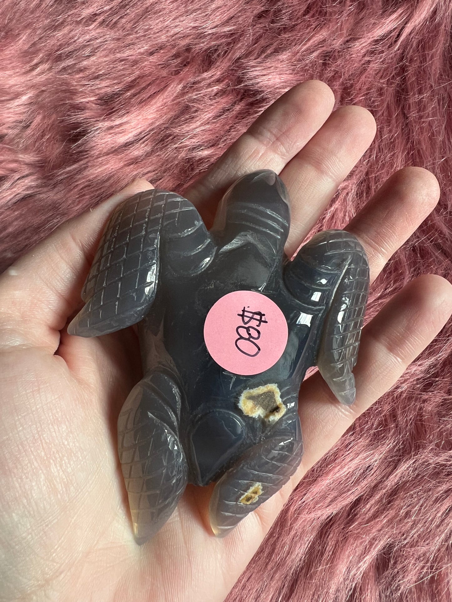 Stunning High Quality Small Druzy Agate Turtle Carving