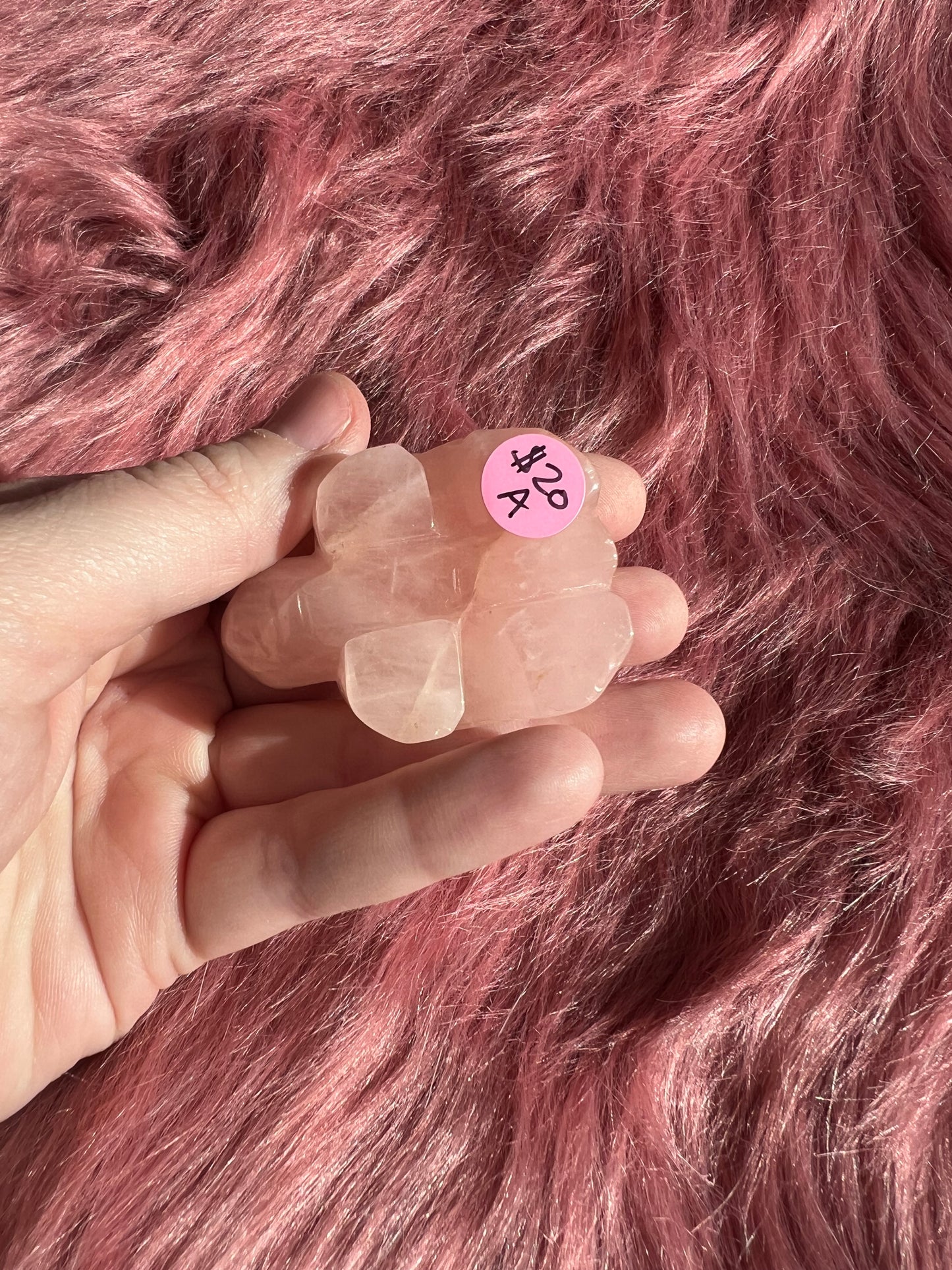 Stunning High Quality Small Rose Quartz Turtle Carving