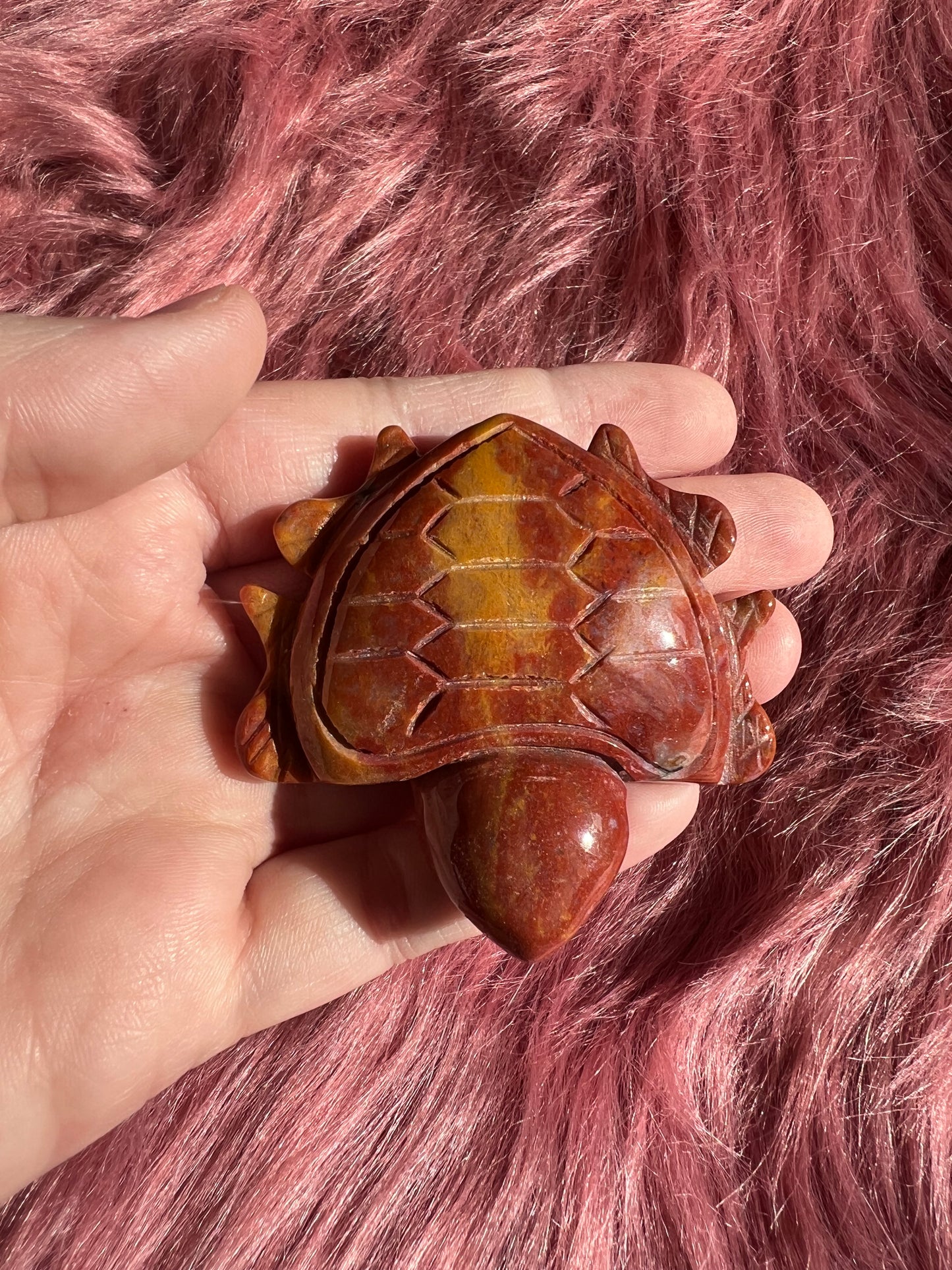 Stunning High Quality Small Mookaite Jasper Turtle Carving