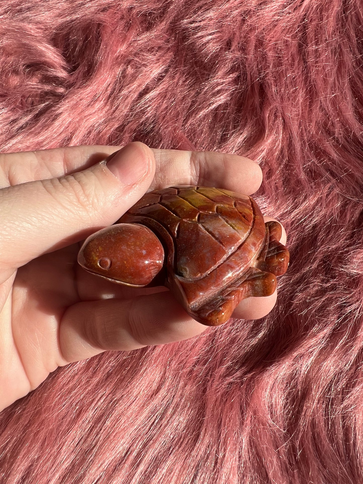 Stunning High Quality Small Mookaite Jasper Turtle Carving