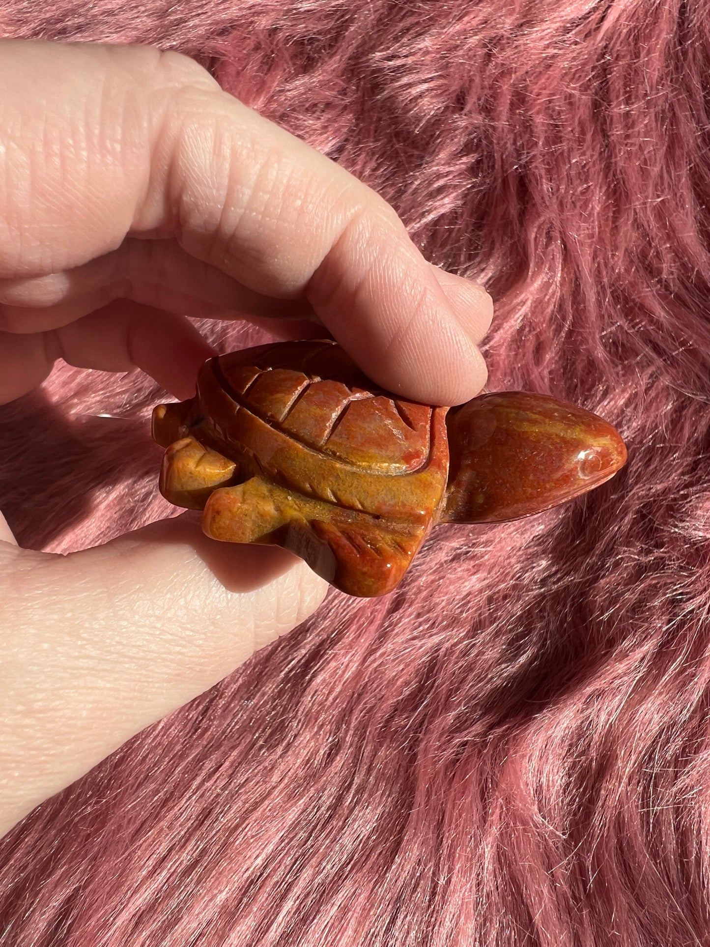 Stunning High Quality Small Mookaite Jasper Turtle Carving