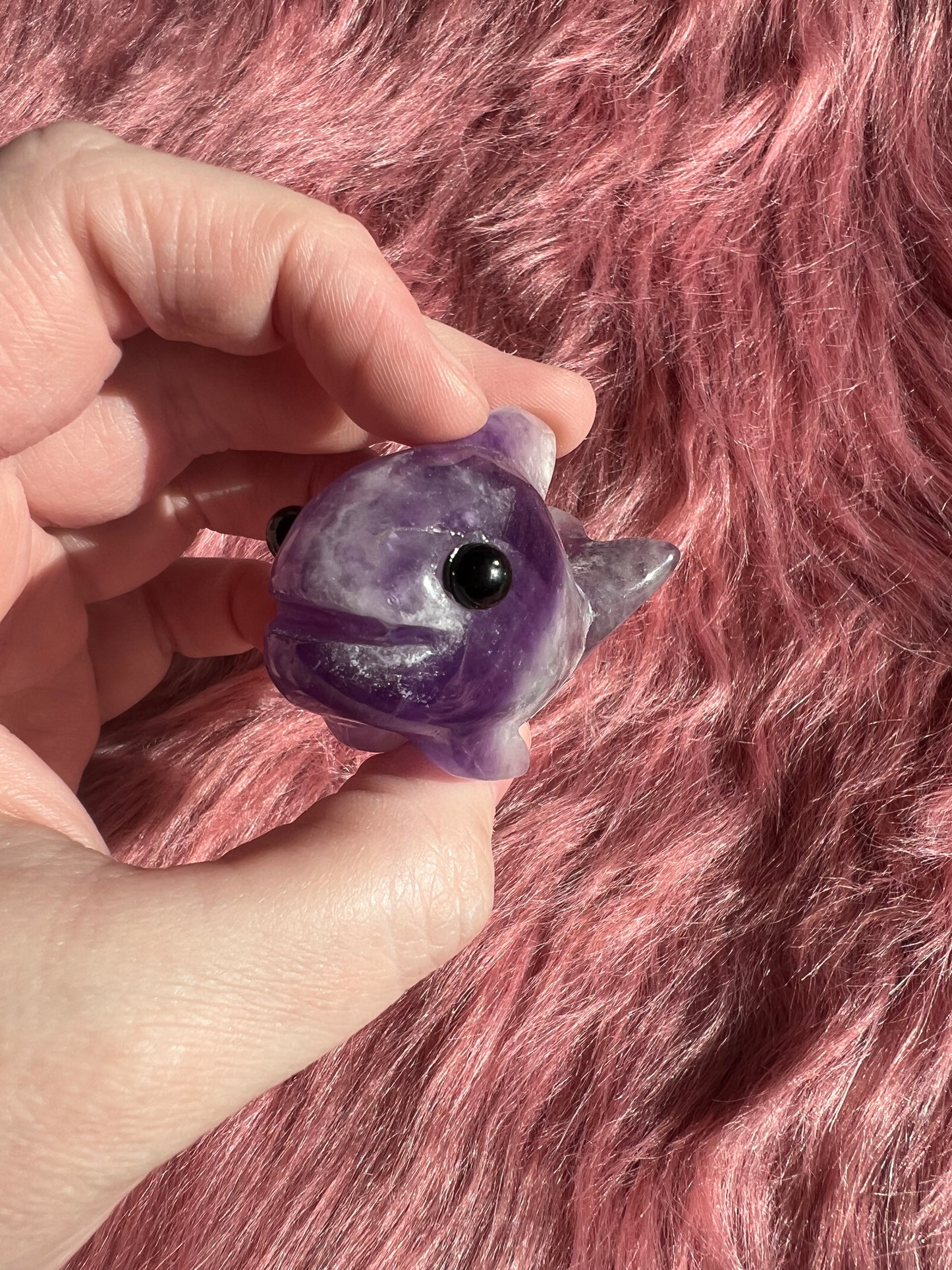 Stunning High Quality Small Dream Amethyst Whale Carving