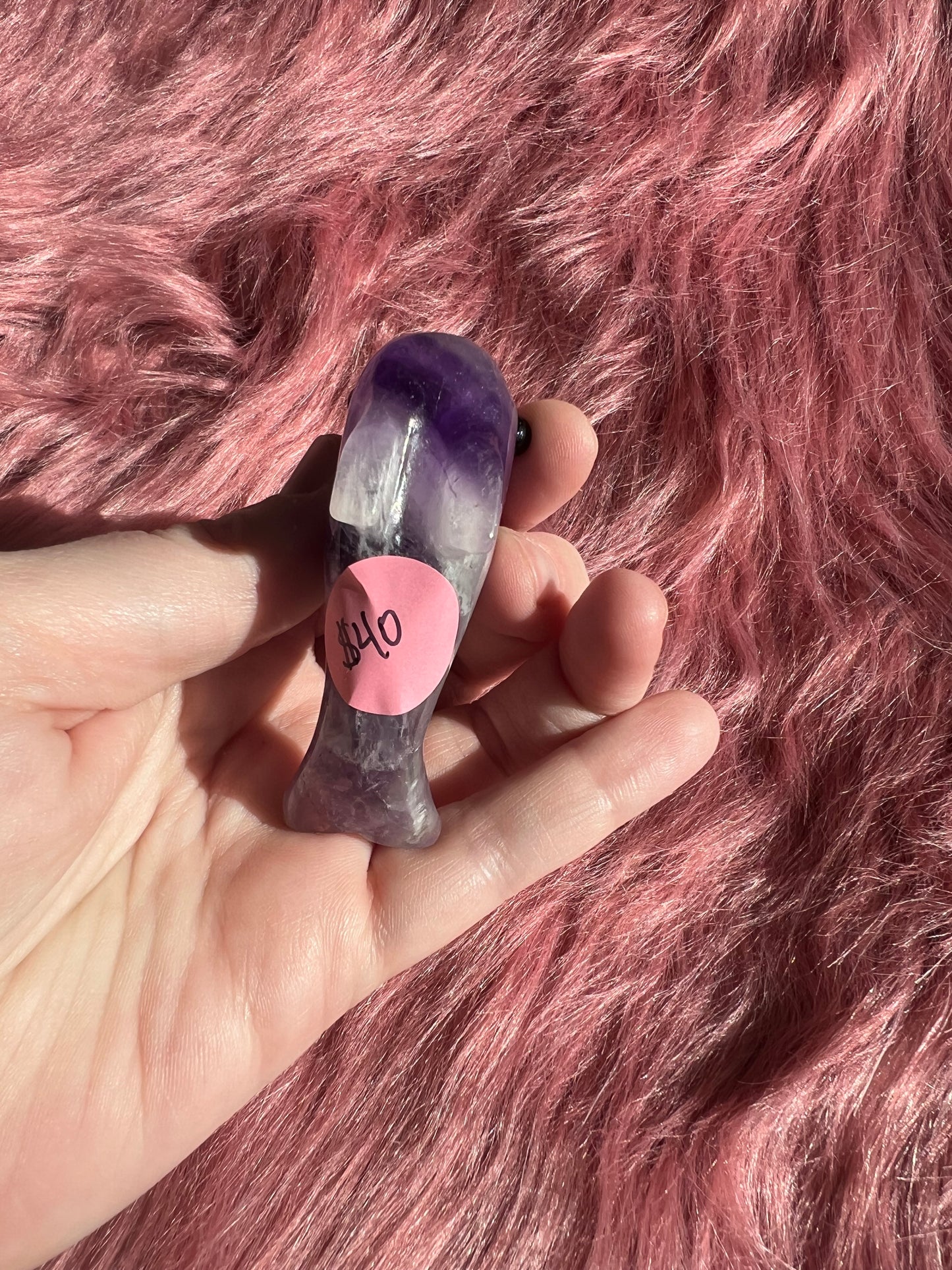 Stunning High Quality Small Dream Amethyst Whale Carving