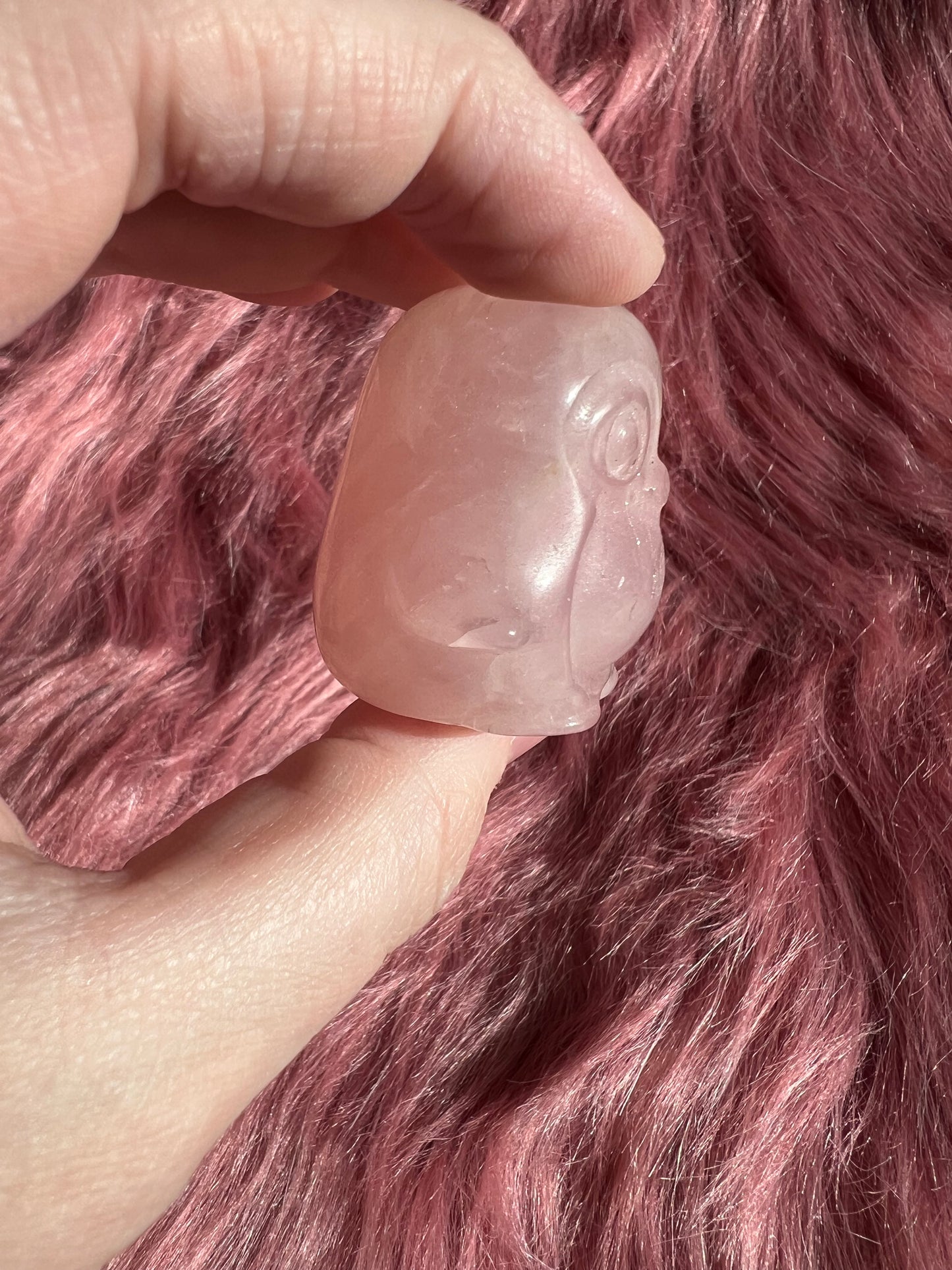 Stunning High Quality Small Rose Quartz Penguin Carving *Imperfect*