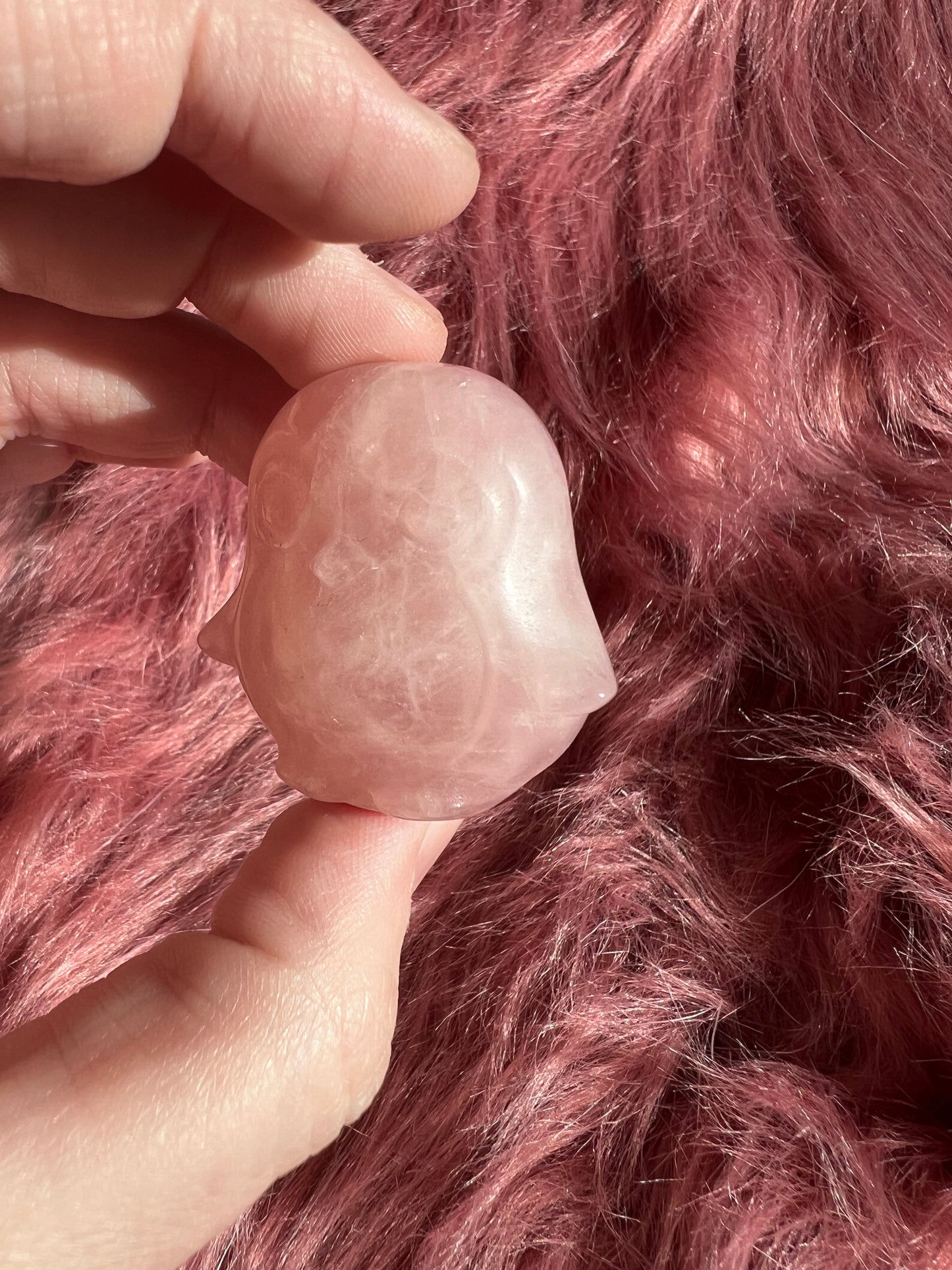 Stunning High Quality Small Rose Quartz Penguin Carving