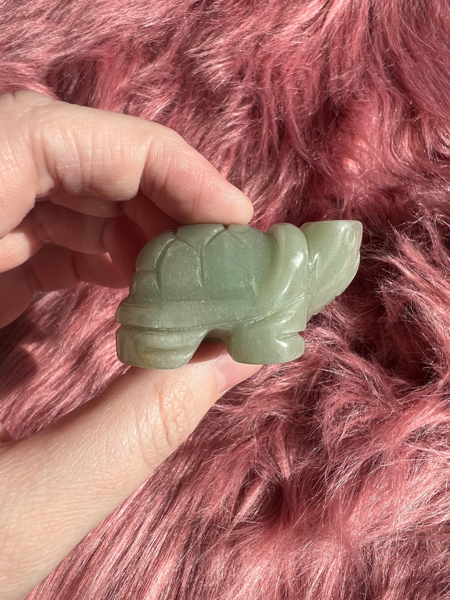 Stunning High Quality Small Green Aventurine Turtle Carving B