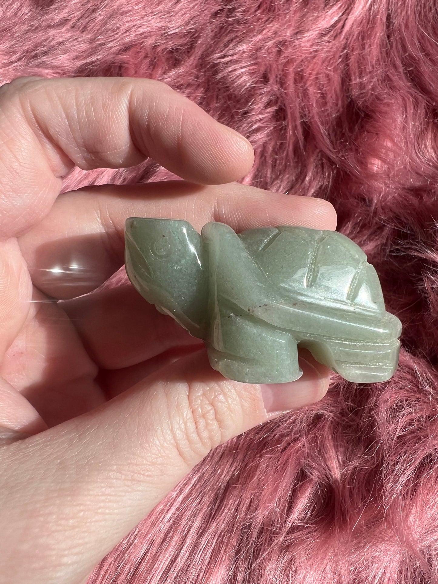 Stunning High Quality Small Green Aventurine Turtle Carving C