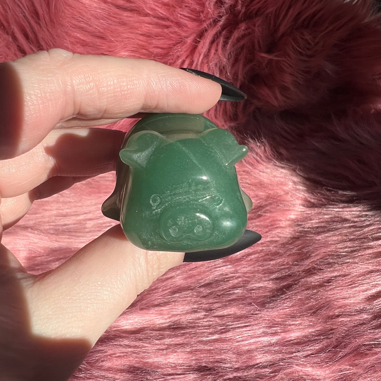 Stunning High Quality Green Adventurine Chunky Pig Carving