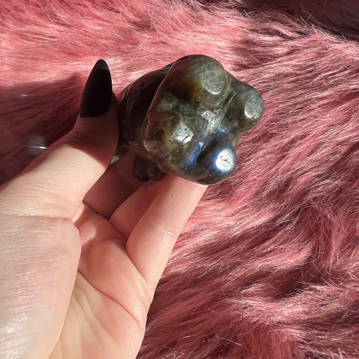 Stunning High Quality Labradorite Reindeer Carving - C
