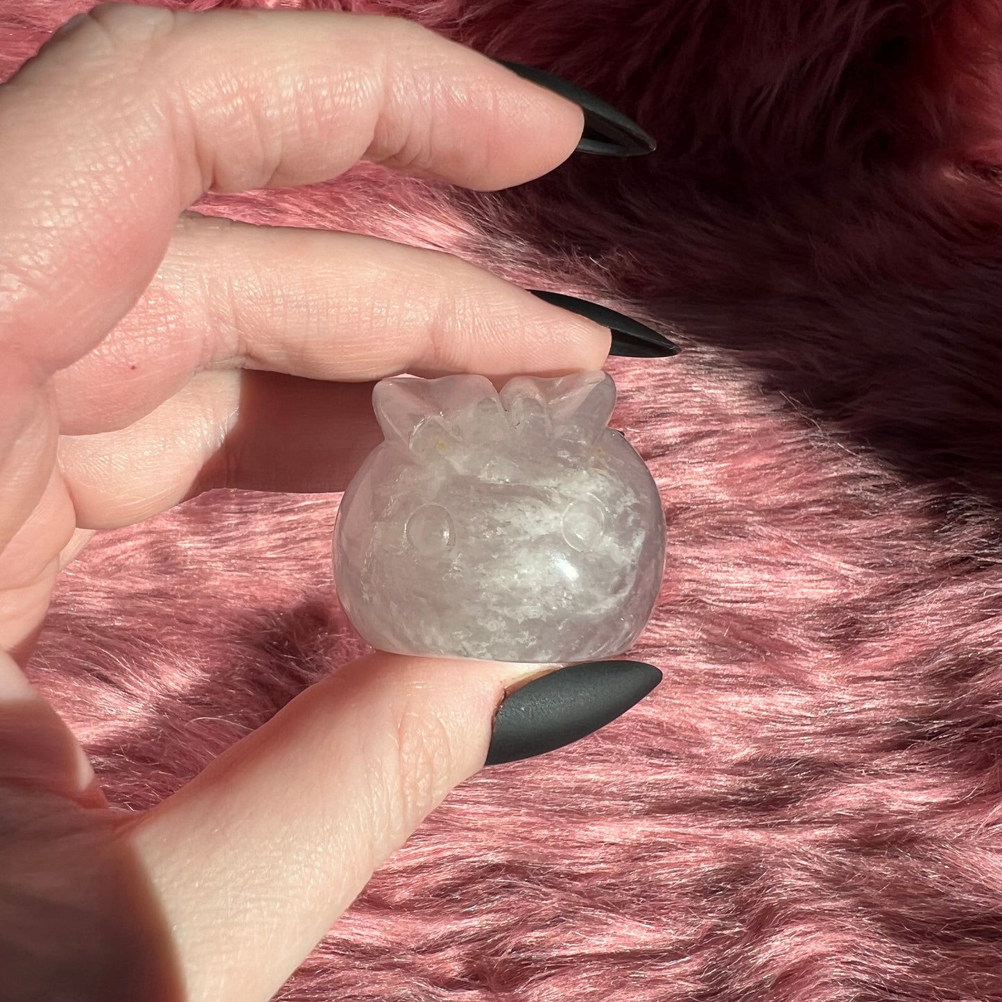 Stunning High Quality Fluorite Bunny Bun Carving