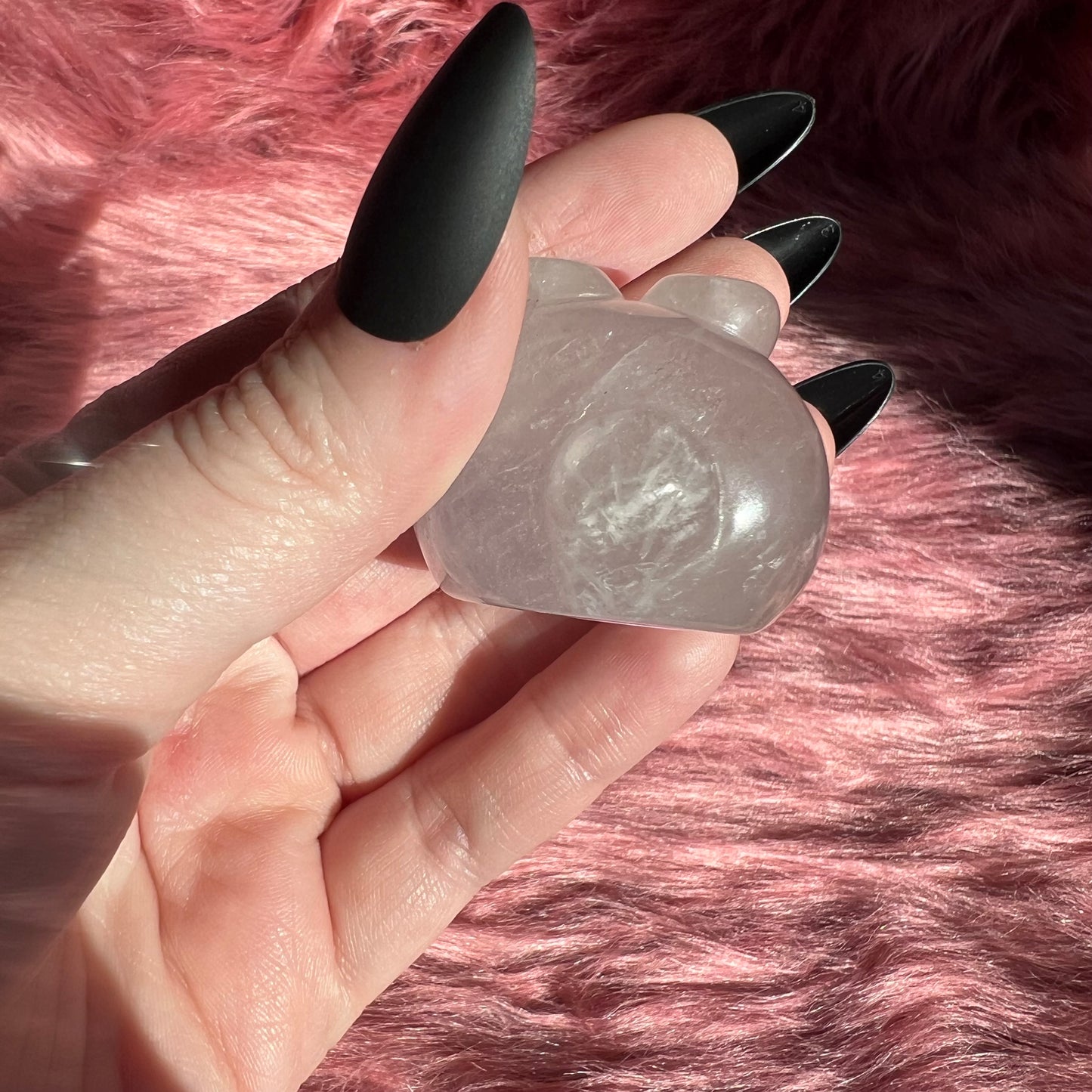 Stunning High Quality Fluorite Bunny Bun Carving