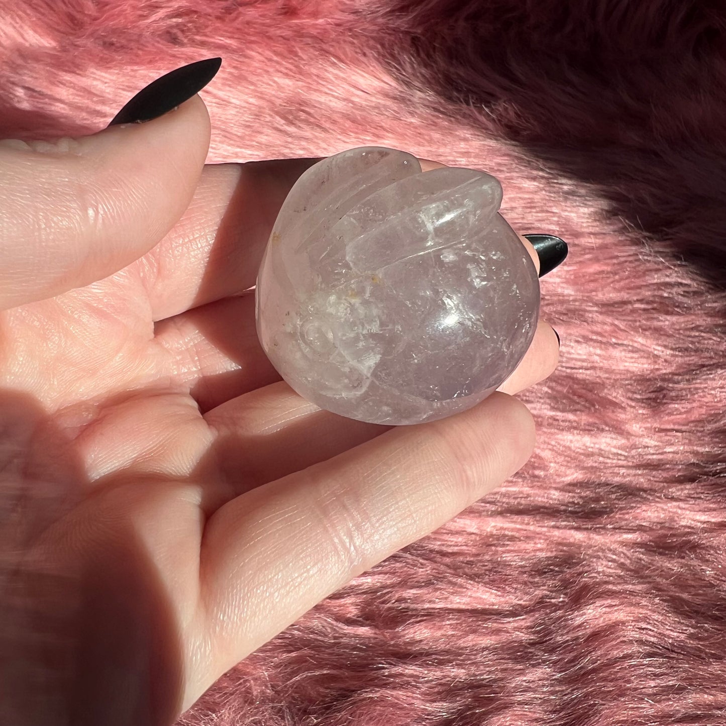 Stunning High Quality Fluorite Bunny Bun Carving