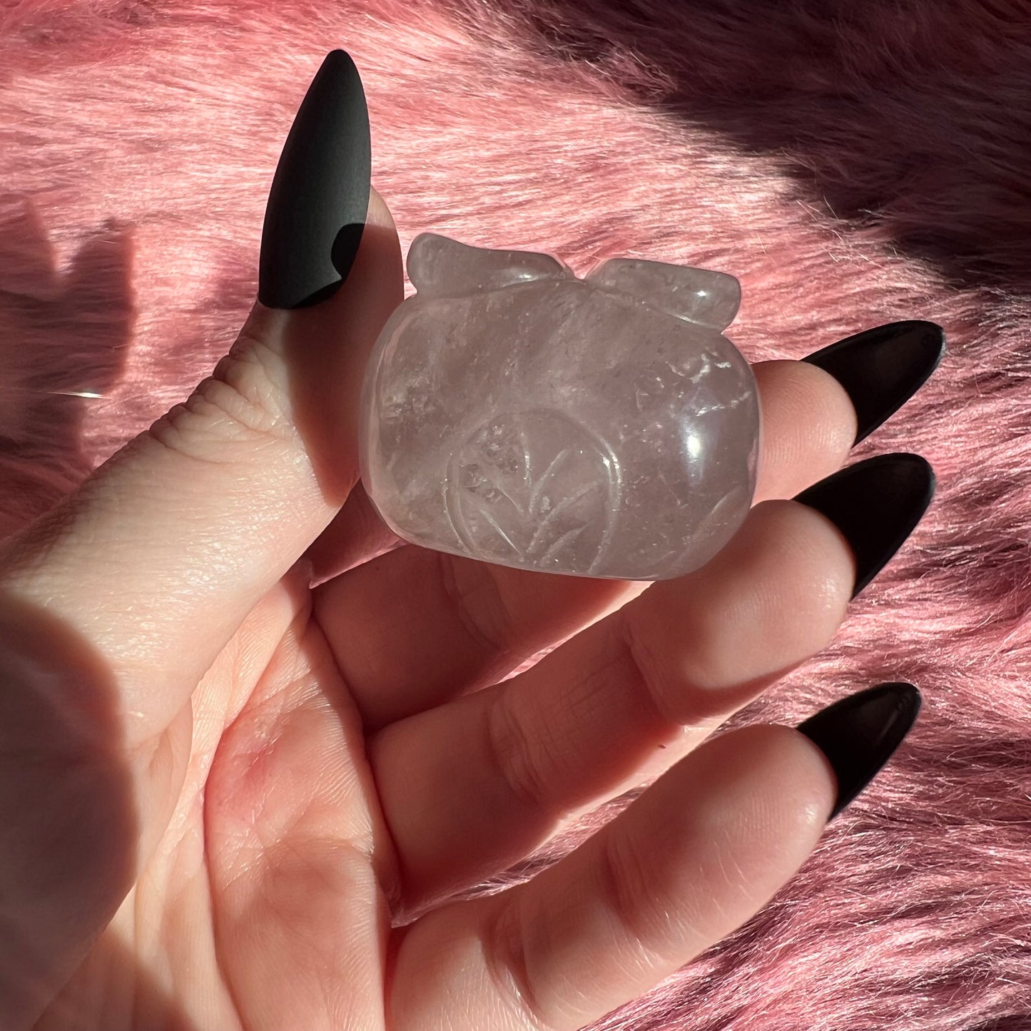 Stunning High Quality Fluorite Bunny Bun Carving