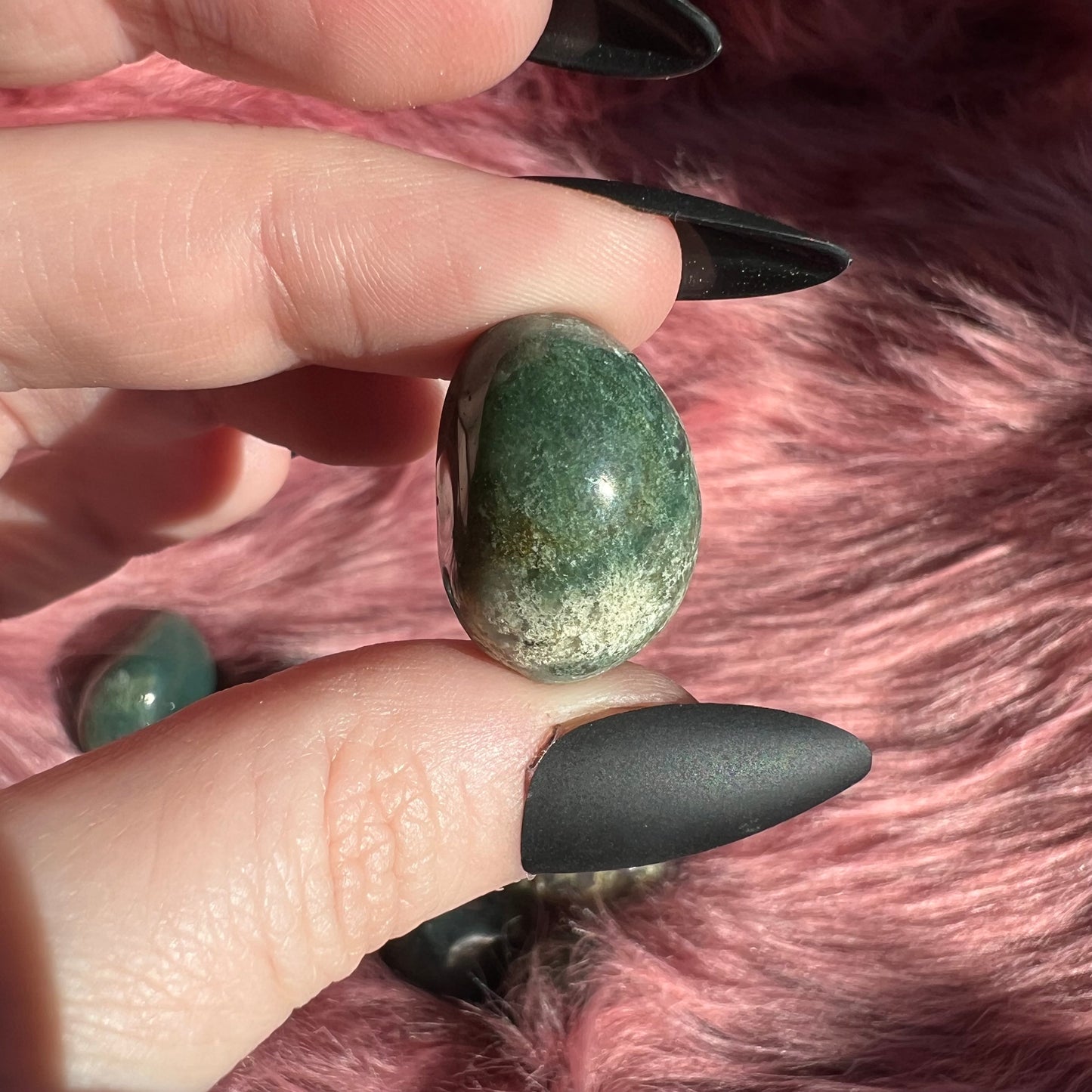 ONE (1) Stunning High Quality Moss Agate Crystal Tumble - Intuitively Picked