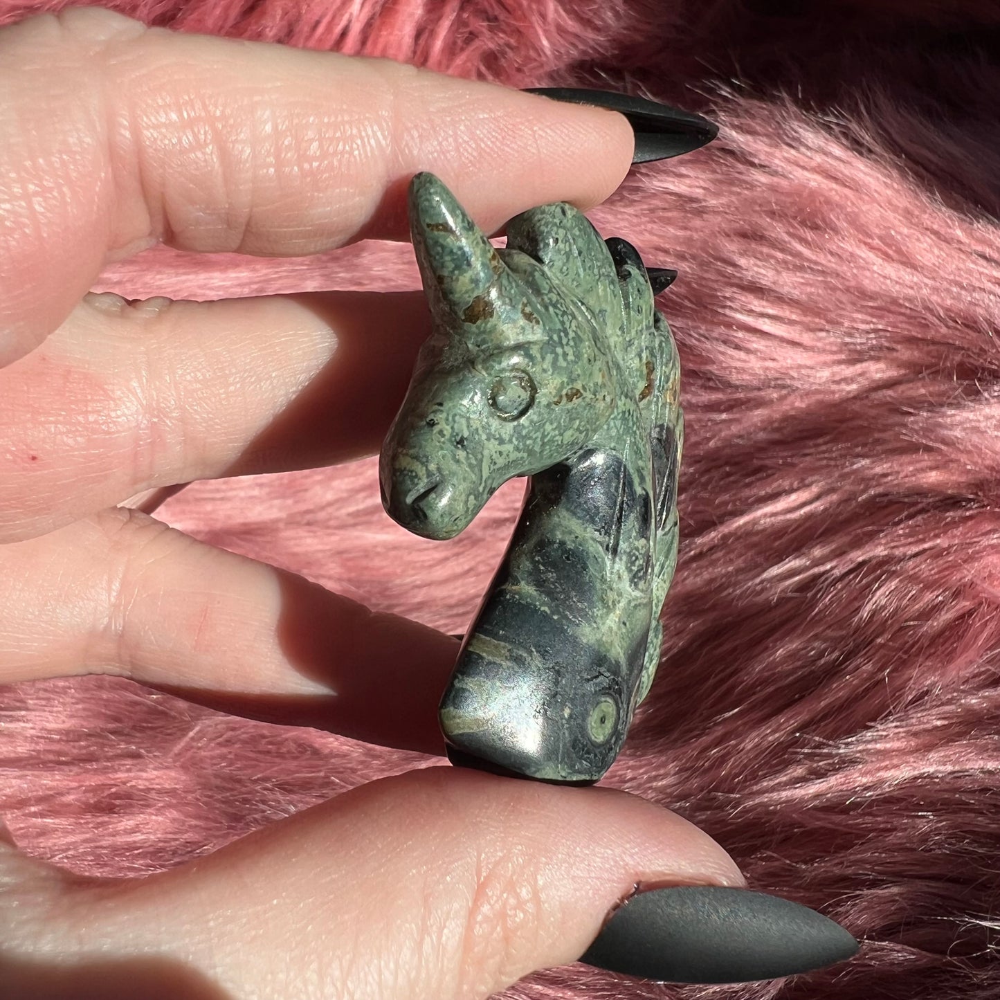 Stunning High Quality Kambaba Jasper Unicorn Carving - B