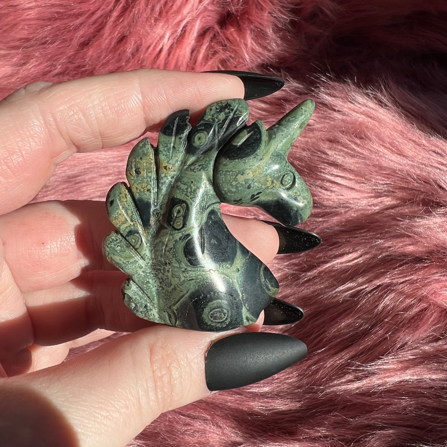 Stunning High Quality Kambaba Jasper Unicorn Carving - B