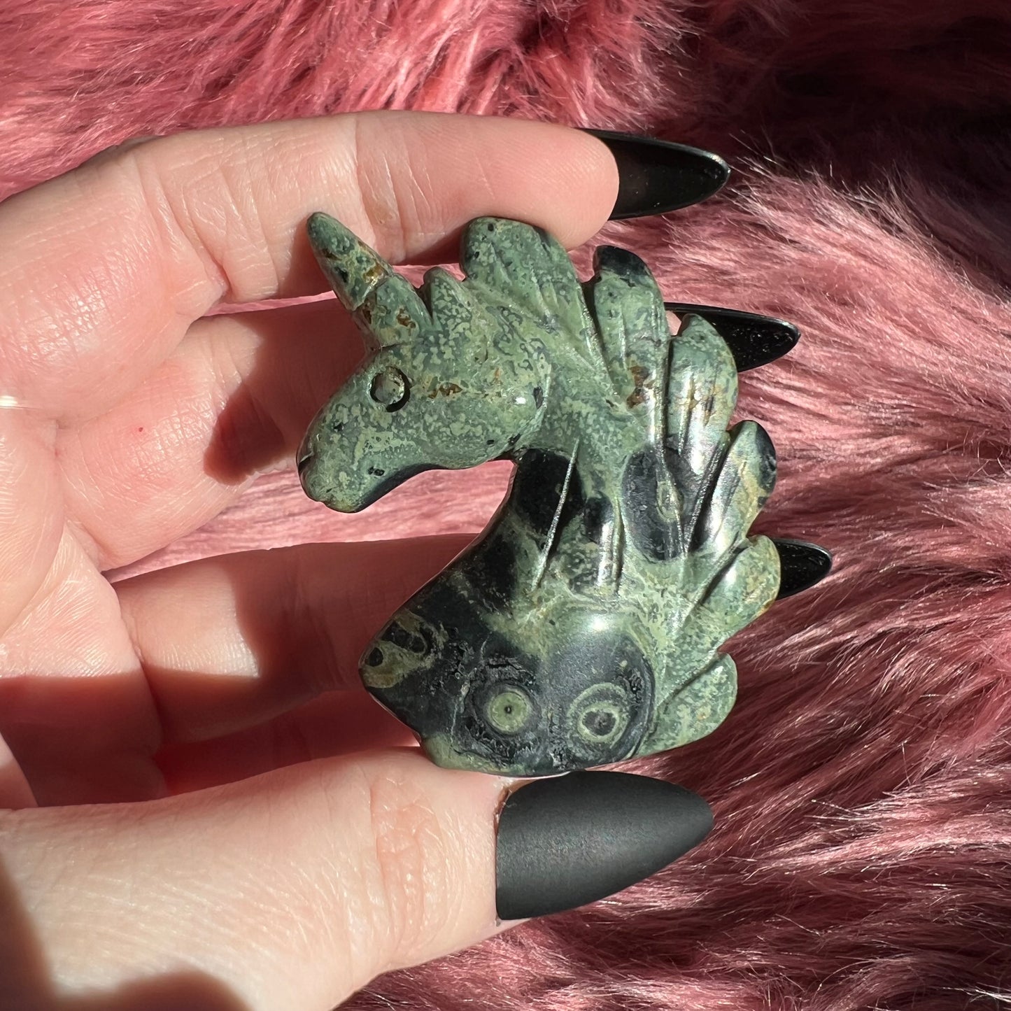Stunning High Quality Kambaba Jasper Unicorn Carving - B