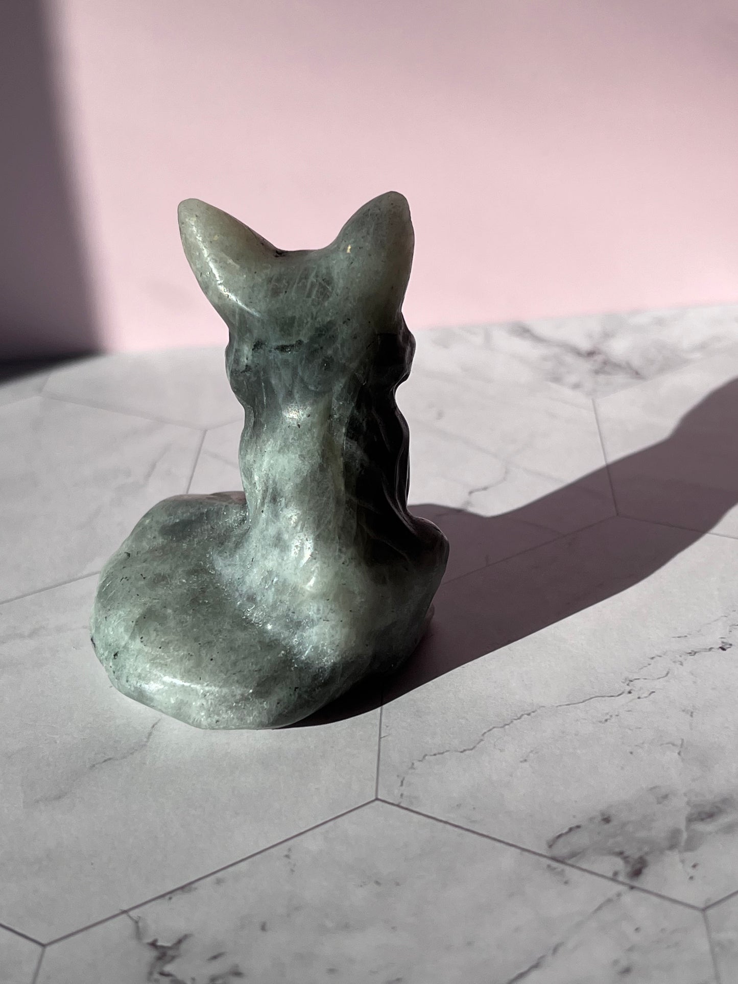 ONE (1) Stunning High Quality Labradorite Fox Carving