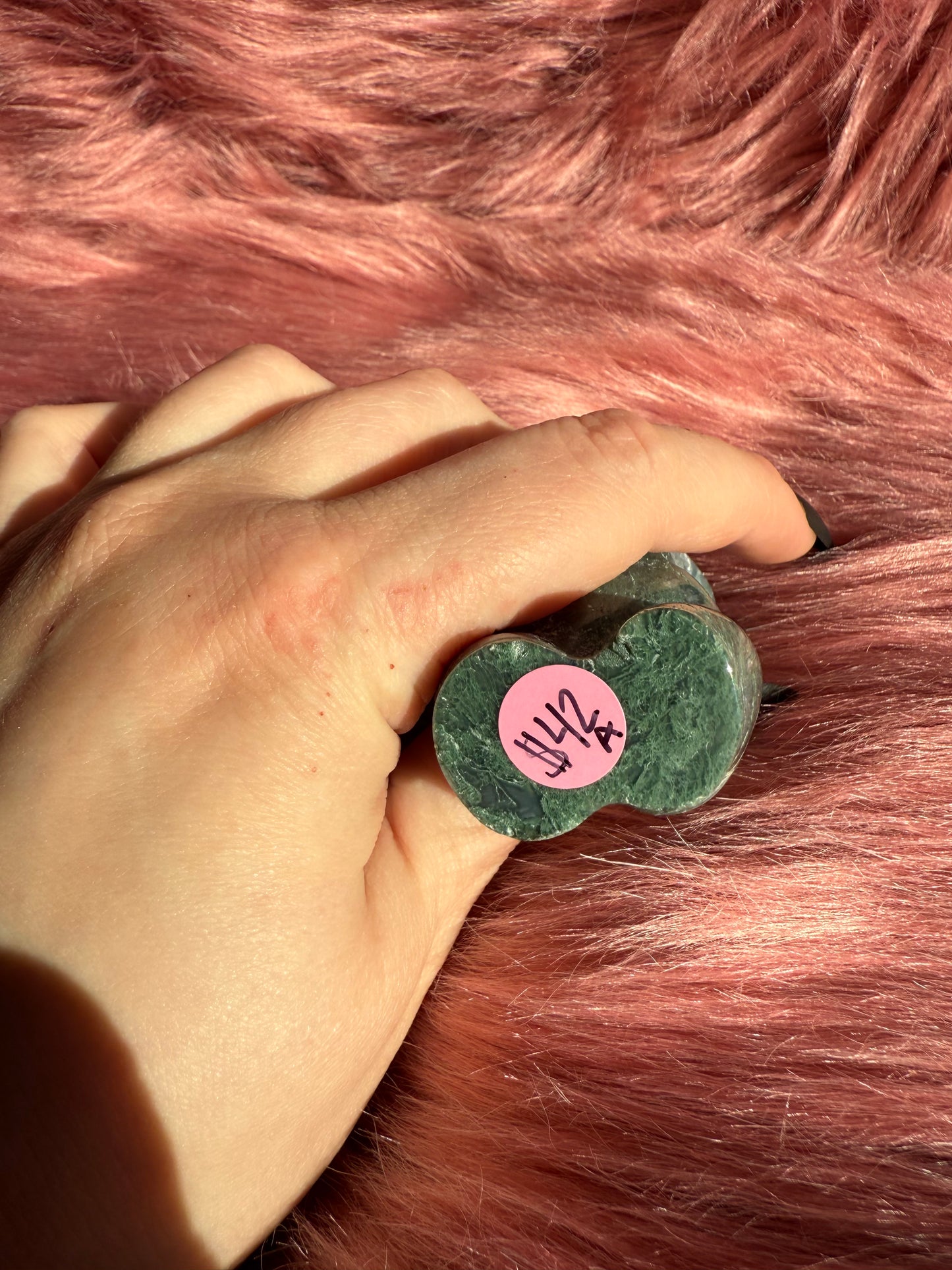 Stunning Moss Agate Goddess Body with Druzy Pocket - A