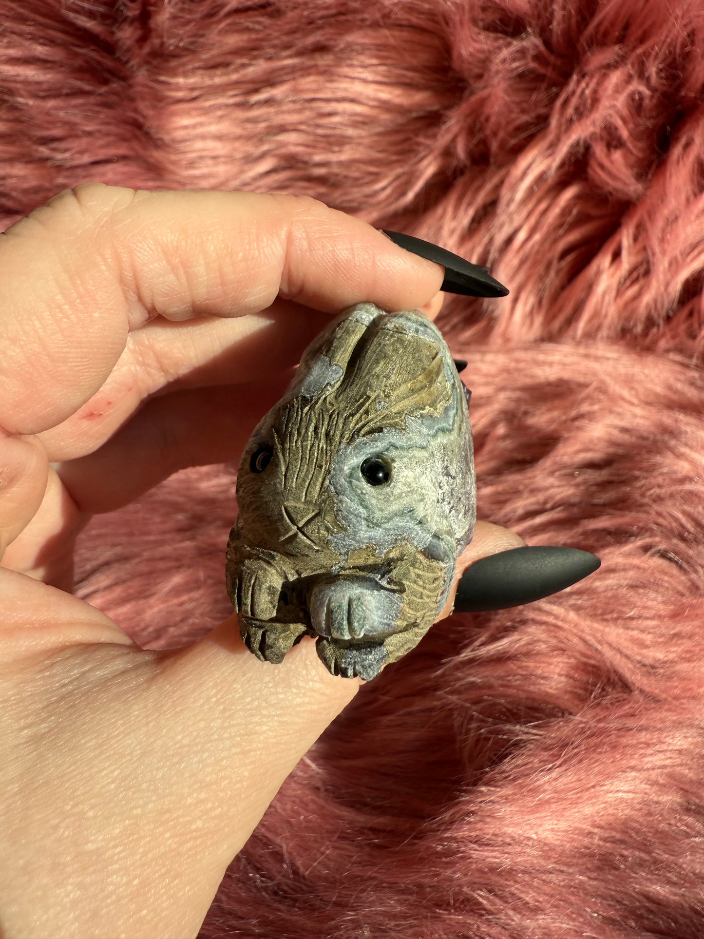Stunning High Quality Raw Amethyst Bunny Rock Carving