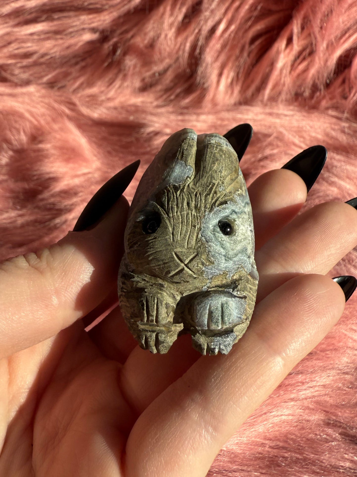 Stunning High Quality Raw Amethyst Bunny Rock Carving