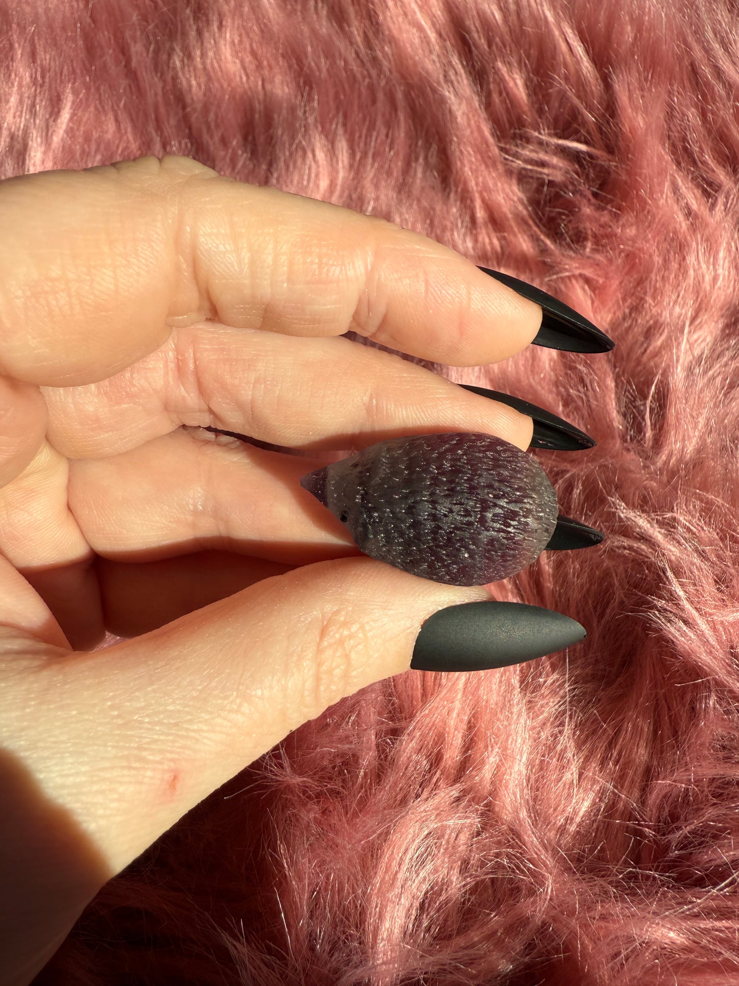 Stunning High Quality Fluorite Mini Hedgehog Carving - D