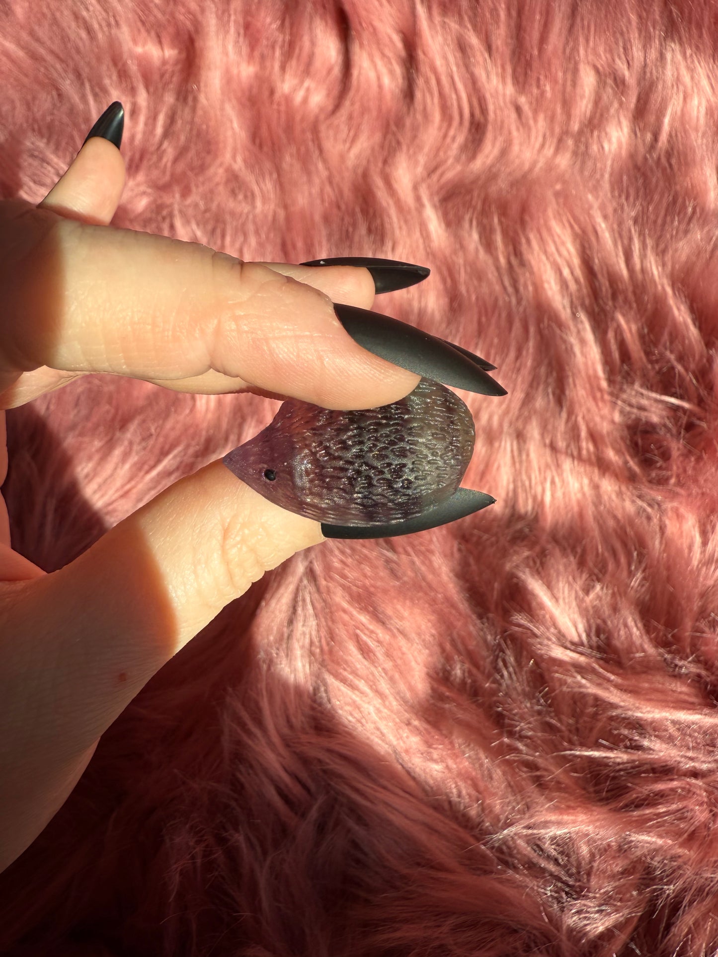 Stunning High Quality Fluorite Mini Hedgehog Carving - B