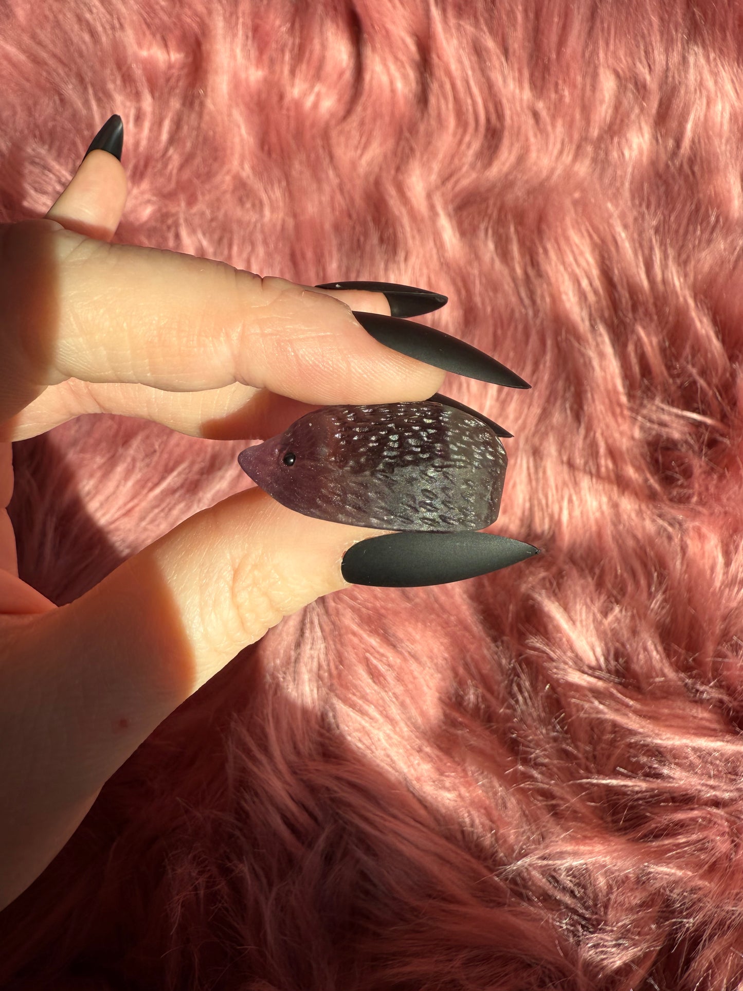 Stunning High Quality Fluorite Mini Hedgehog Carving - B