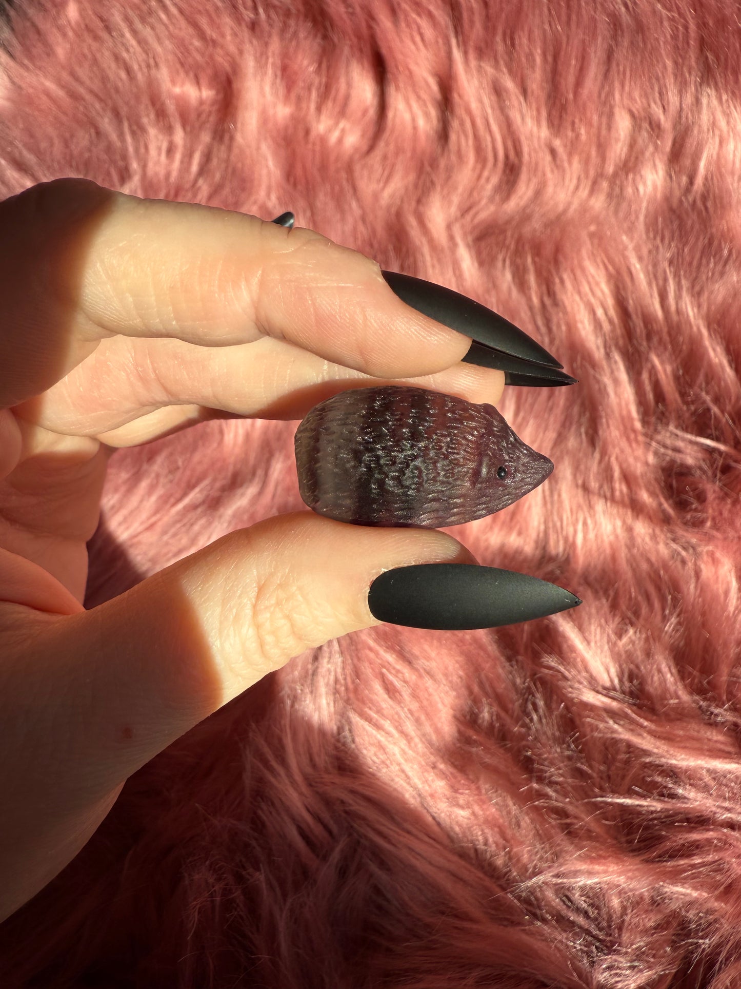 Stunning High Quality Fluorite Mini Hedgehog Carving - B
