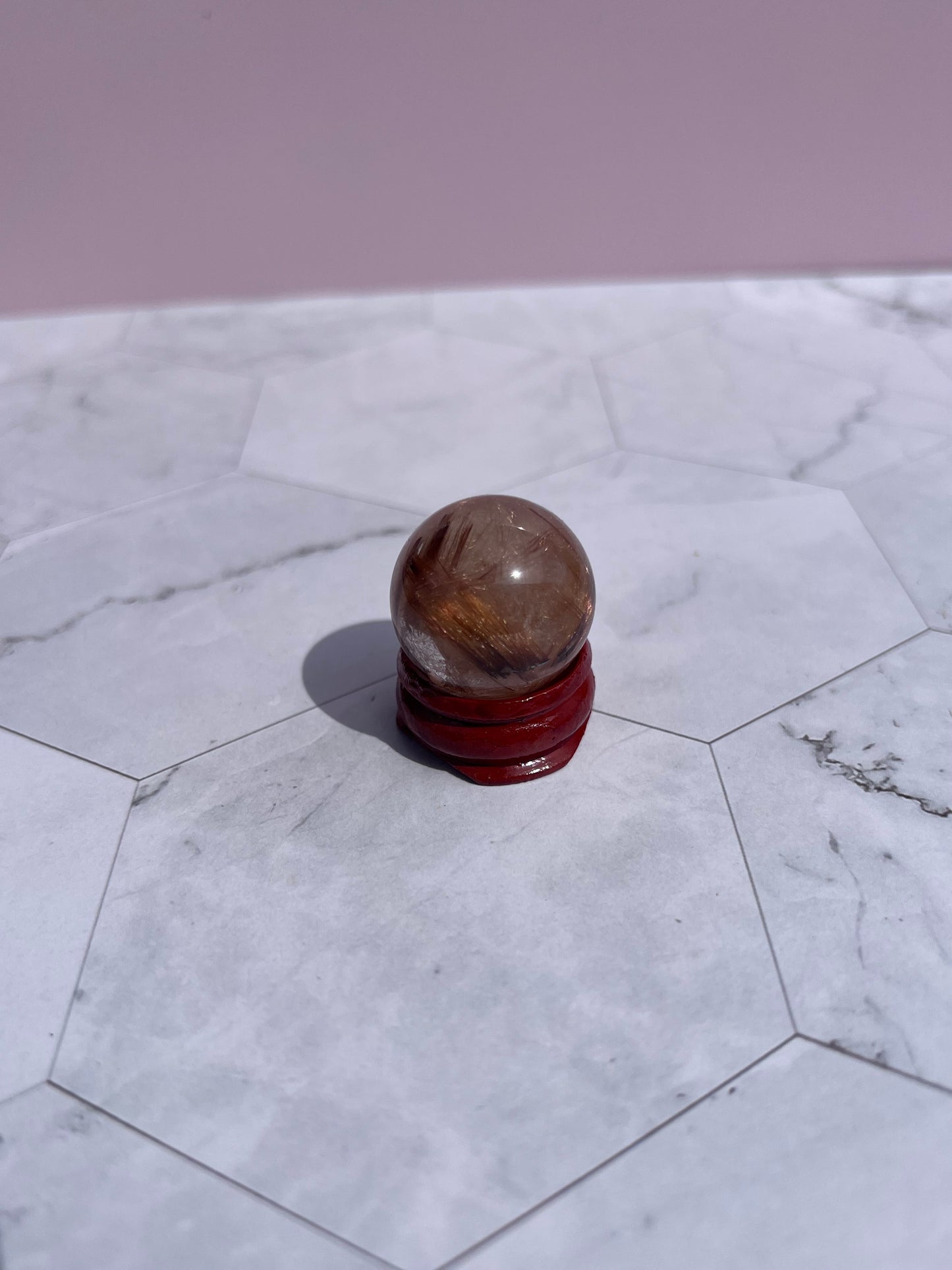 ONE (1) Stunning Golden Rutile Mini Crystal Sphere B