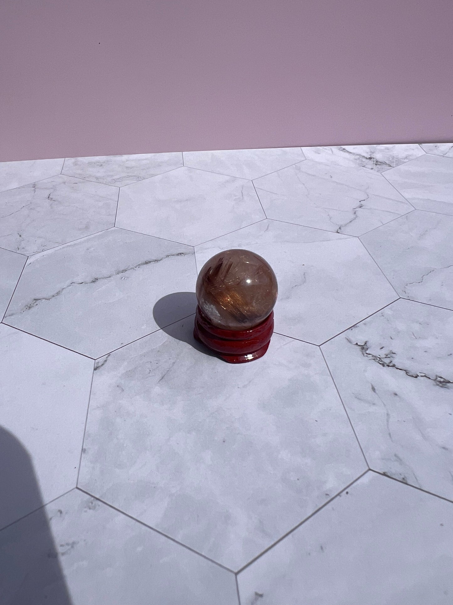 ONE (1) Stunning Golden Rutile Mini Crystal Sphere B
