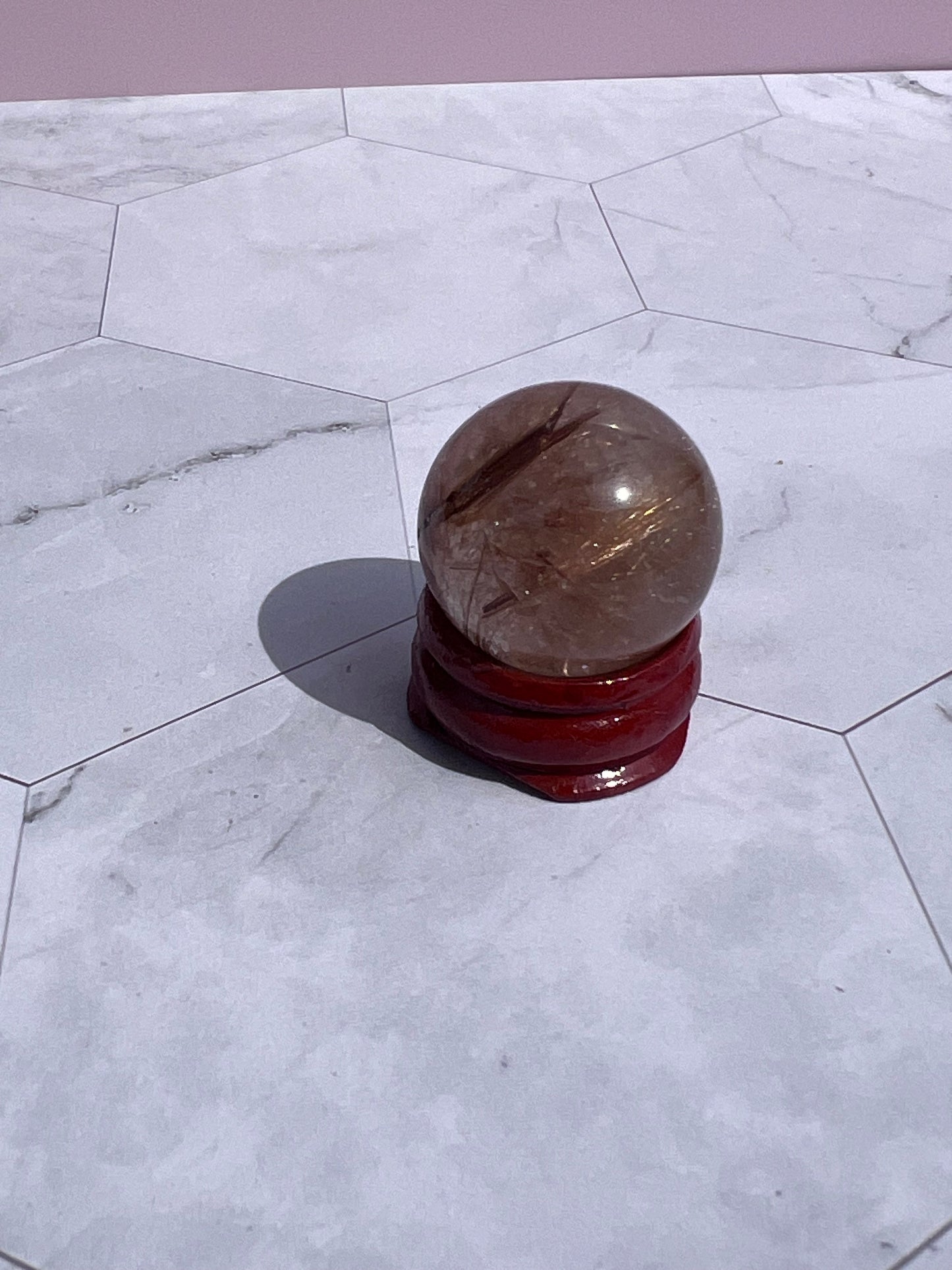 ONE (1) Stunning Golden Rutile Mini Crystal Sphere B